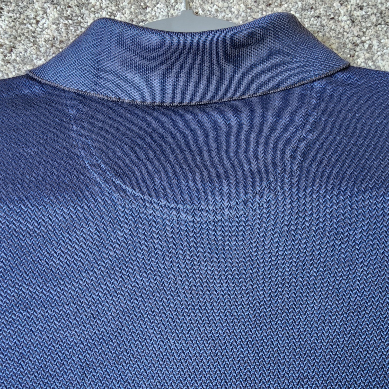 Cutter & Buck Polo Shirt Mens Large Navy Blue DryTec Luxe NanoTex Excellent