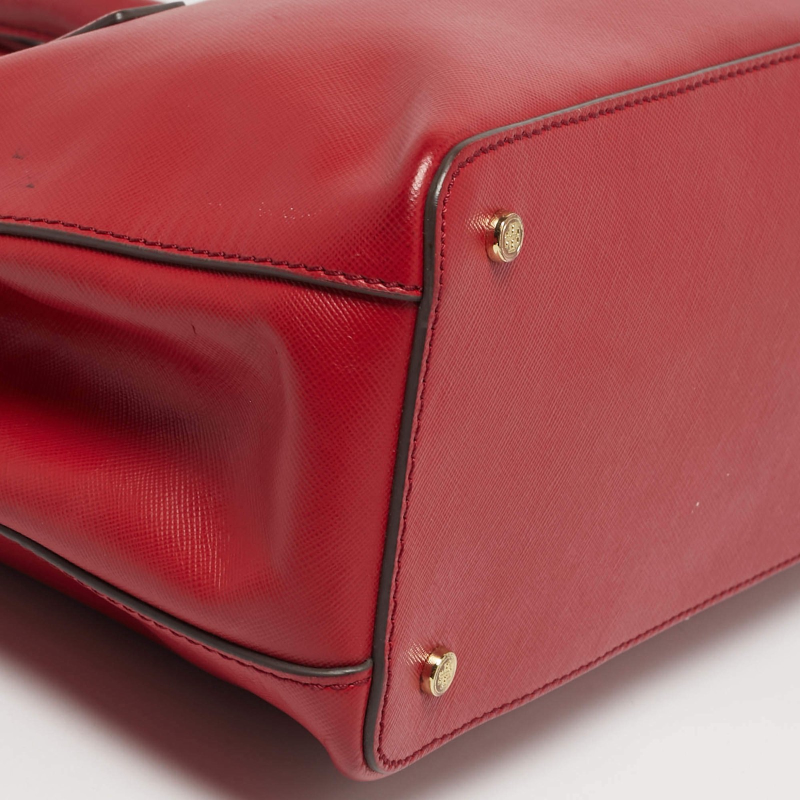 Tory Burch Robinson Double Zip Red Leather Tote