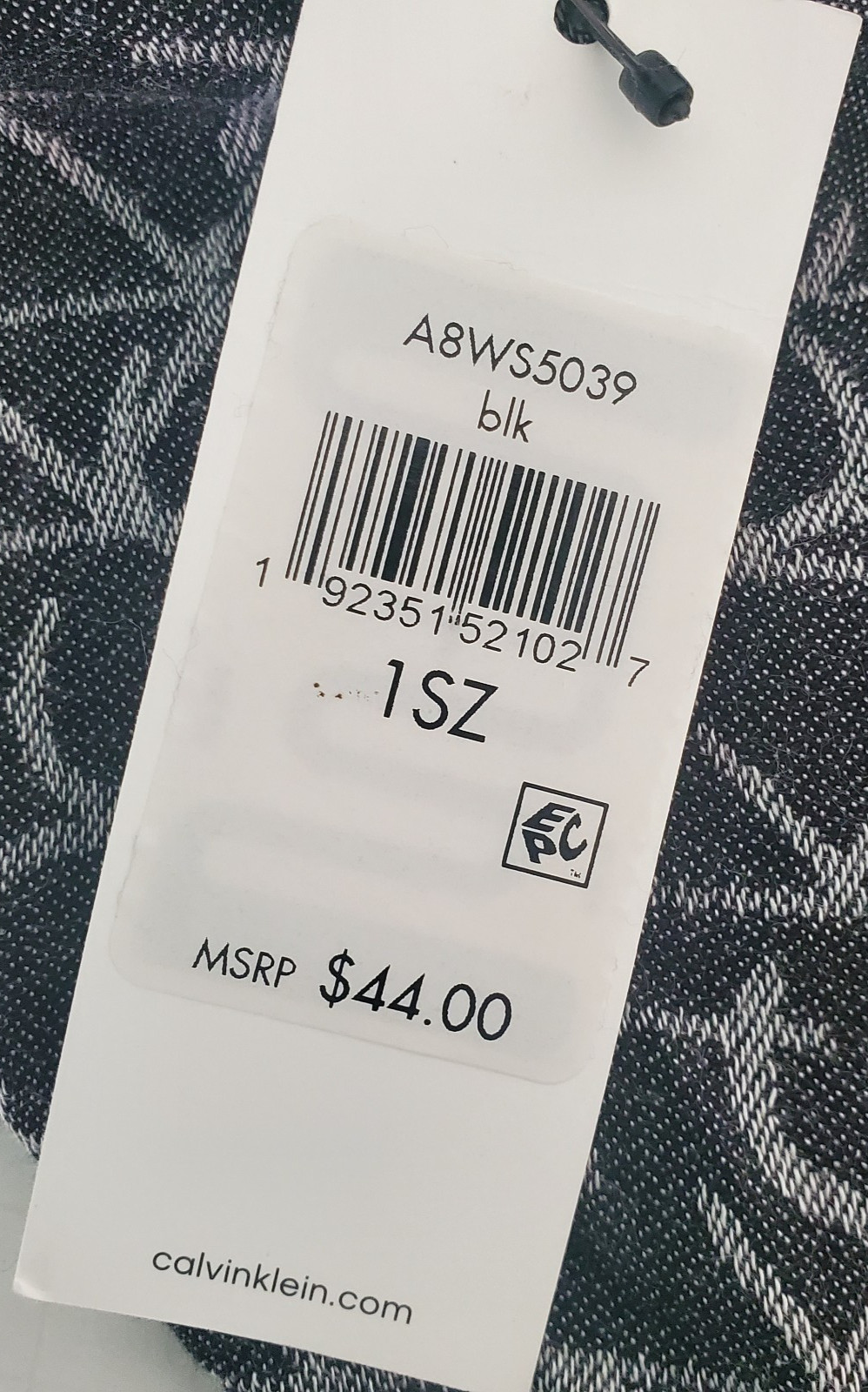 Calvin Klein Gray White Pink Logo Scarf Fringe Viscose NWT