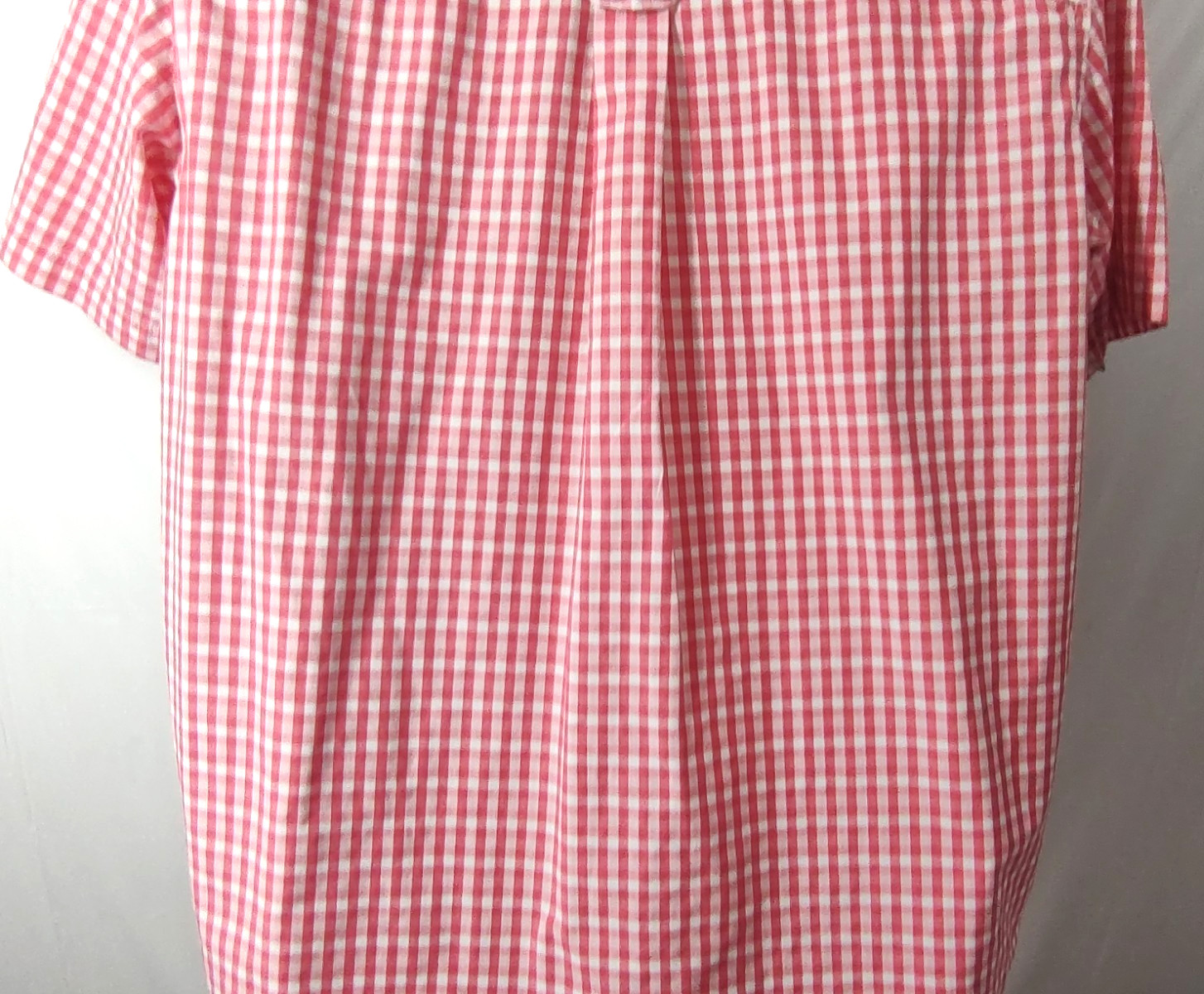 Chaps Easy Care Shirt Large Red White Check Button Down Short Sleeves Men’s