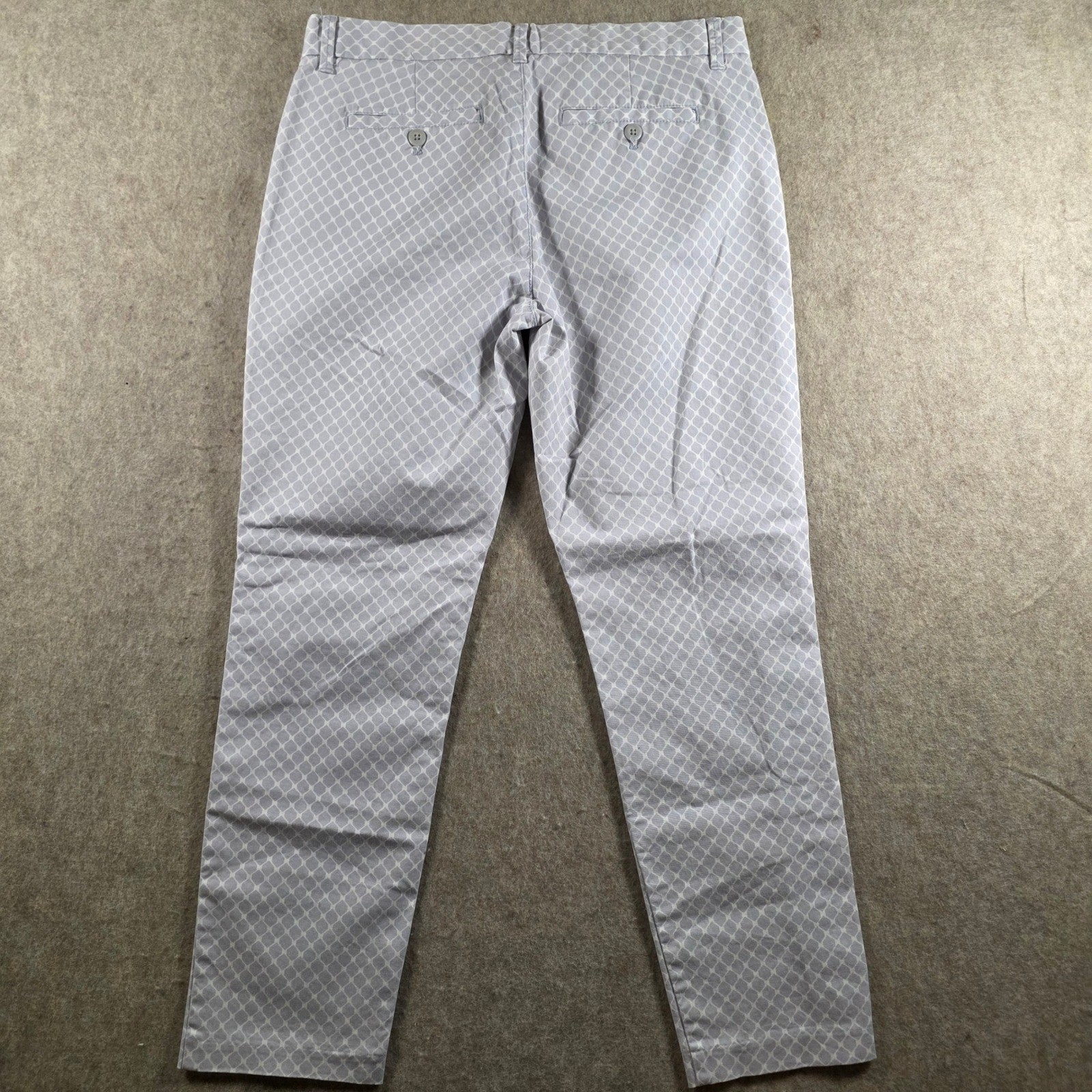 Khakis by GAP Slim City Pants Womens 4R Purple White Geometric Lattice Trousers