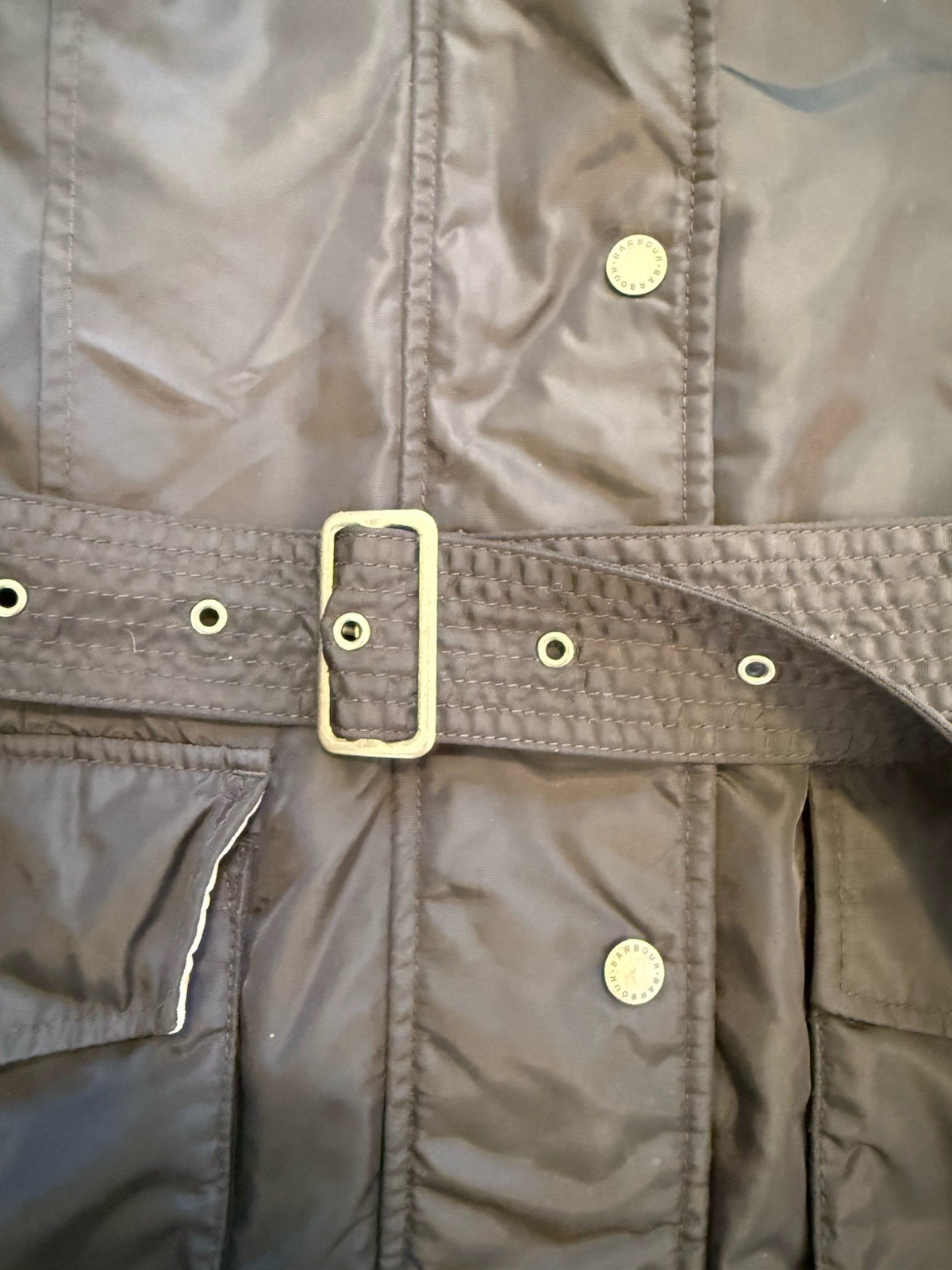 Barbour Outlaw Waterproof Breathable Jacket Black Women’s Faux Fur Trim UK 16