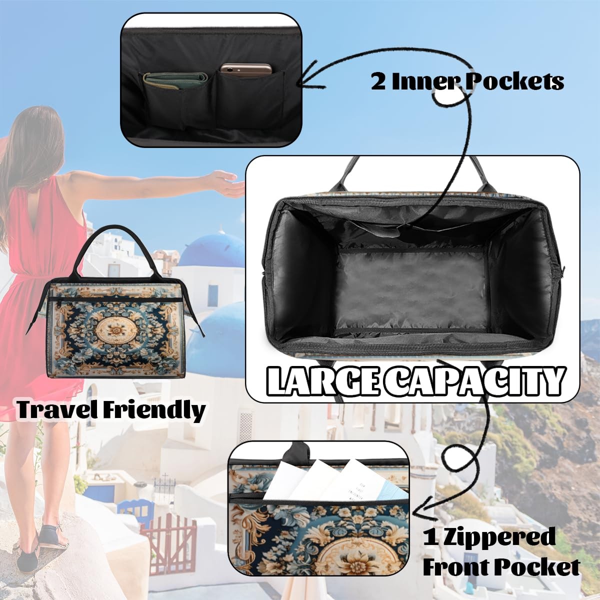 Unisex-Adults Sports Duffel Bags, Floral Pattern, A-3, 15.2*8.3*11.6 in, Wate…