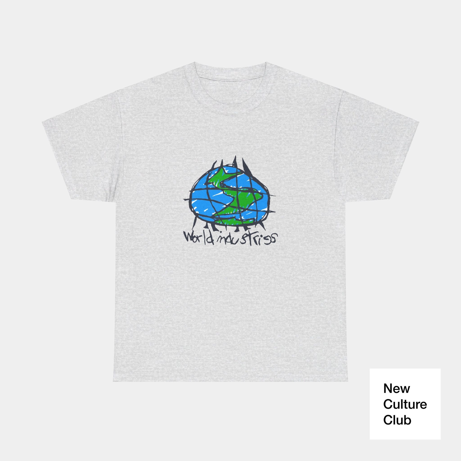 World Industries Globe Sketch Skate Classic Skateboarding 90s Design T Shirt Tee