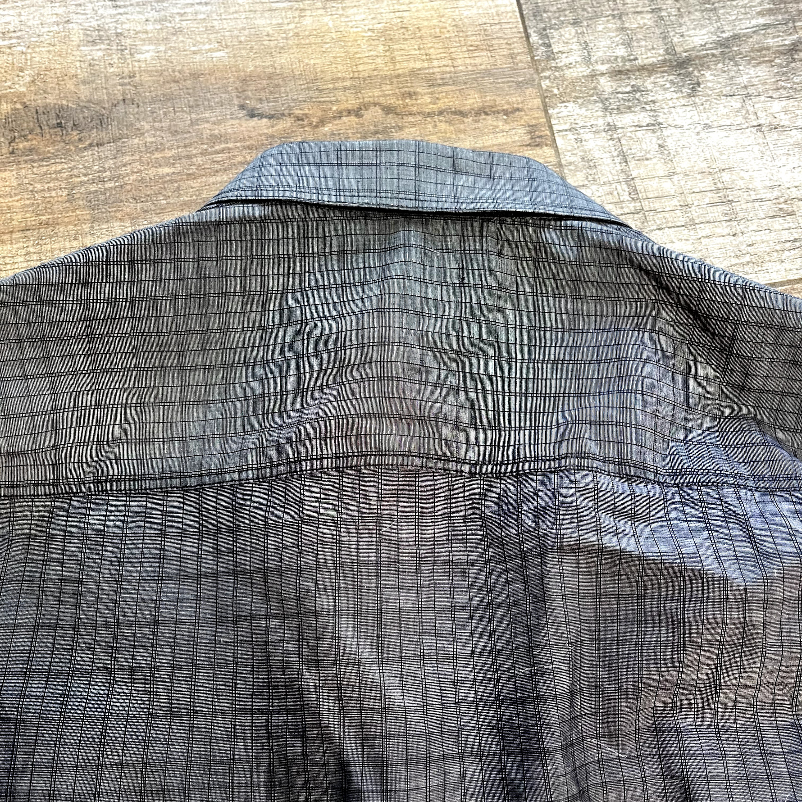 7 Diamonds Mens Shirt Medium Gray Black Elbow Pads Long Sleeves Flap Pockets