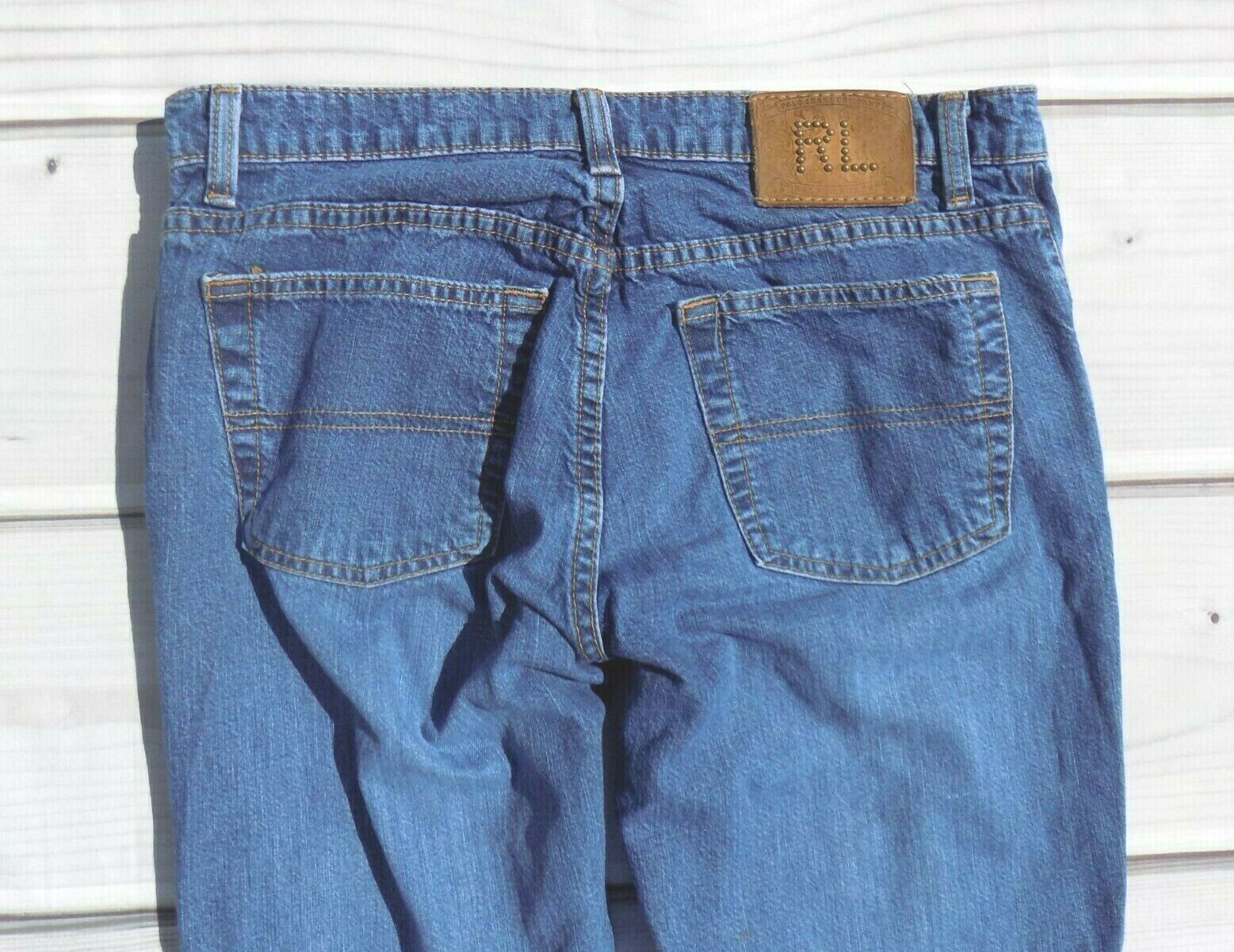 Ralph Lauren Kelly Flare Jeans Ladies Med Wash Size 8×30 (Actual 30Wx29L)