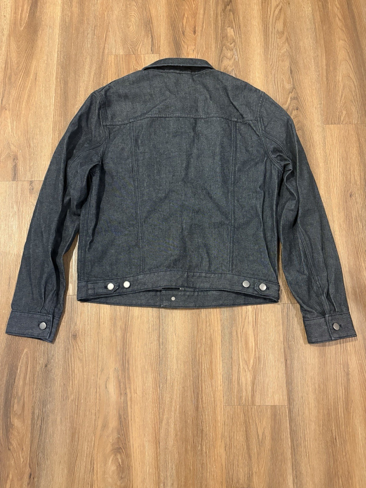Men’s Black Selvedge Denim Trucker Jacket, Size Large, New, 100% Cotton