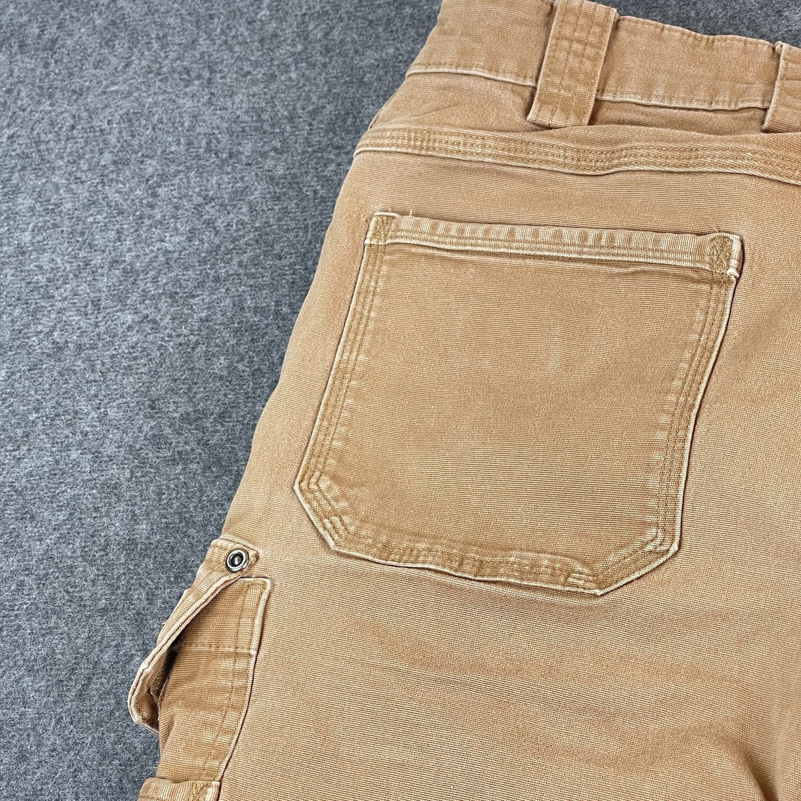 Duluth Flex Fire Hose Ultimate Relaxed Fit Cargo Work Pants Mens 36×34 Brown Tan
