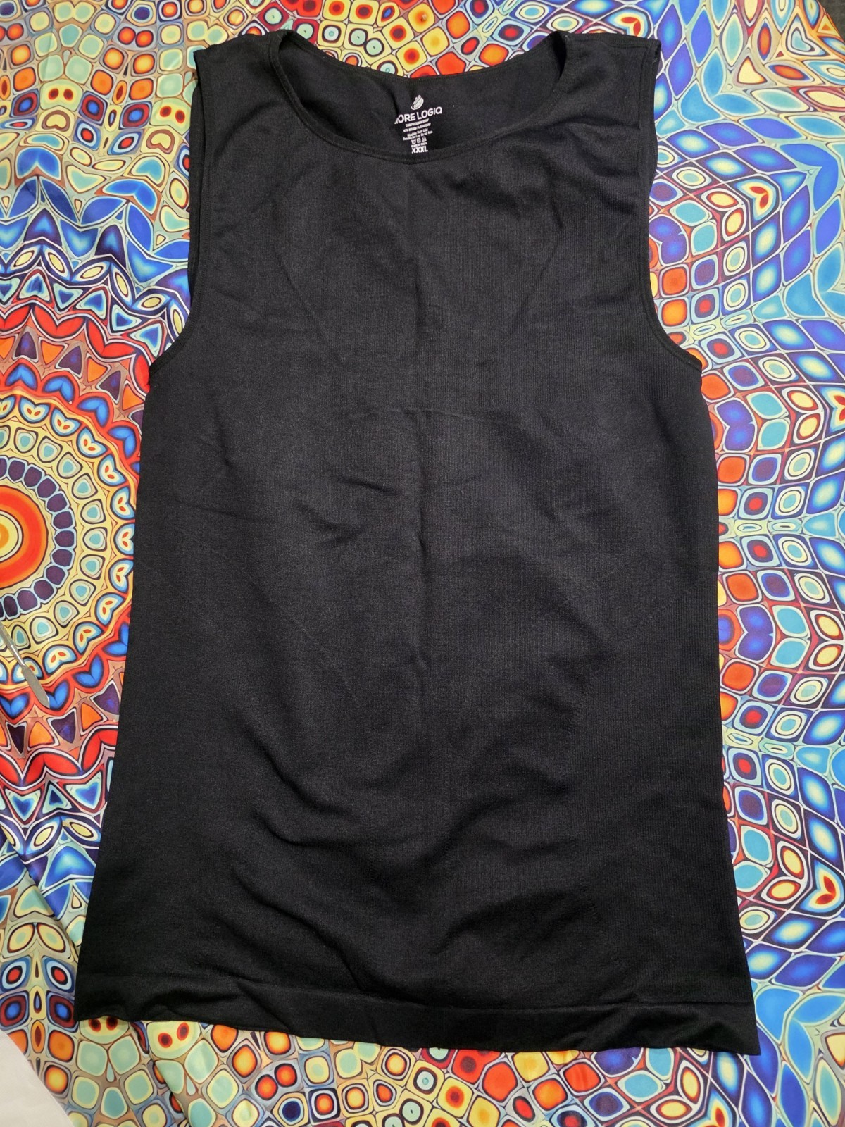 Qore Logiq Men’s Compression Tank Black XXXL Tall 3xlt mens shaper gyno