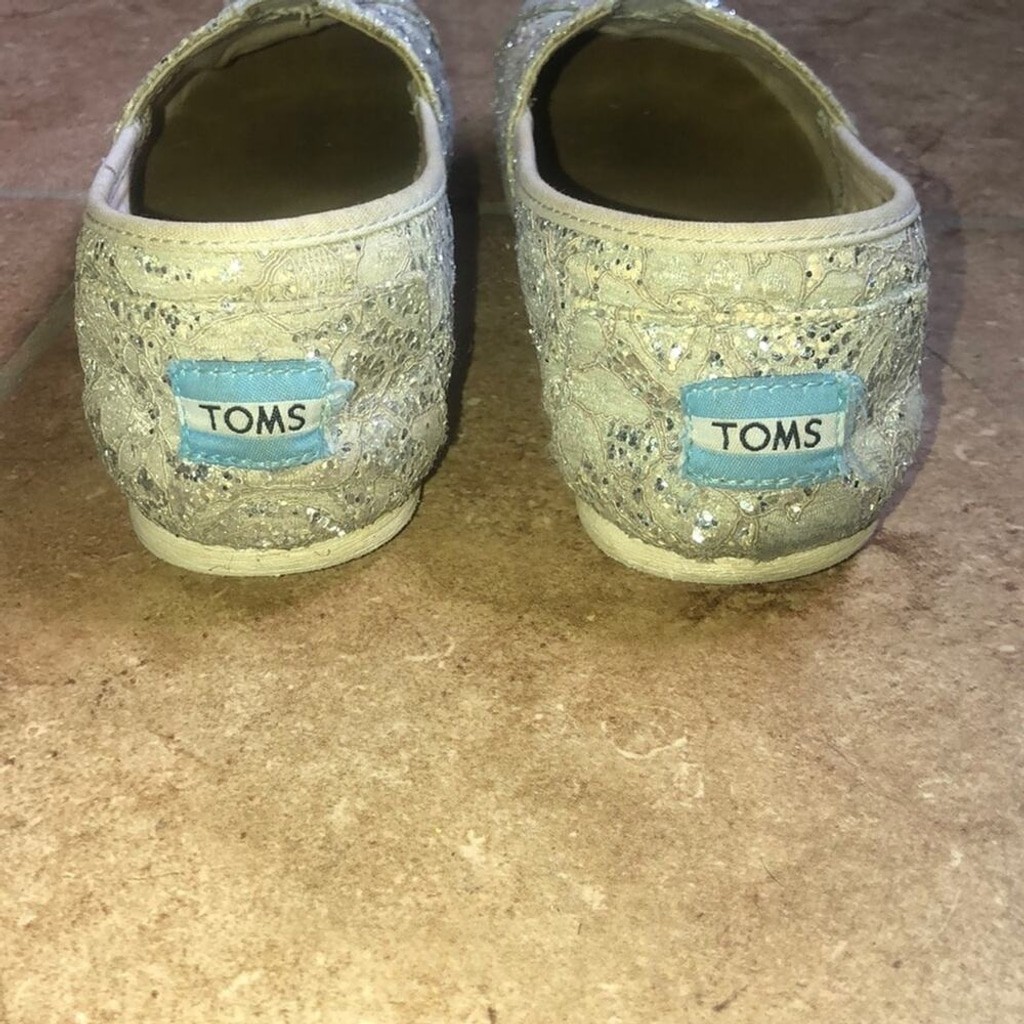 Toms Silver Lace Glitter