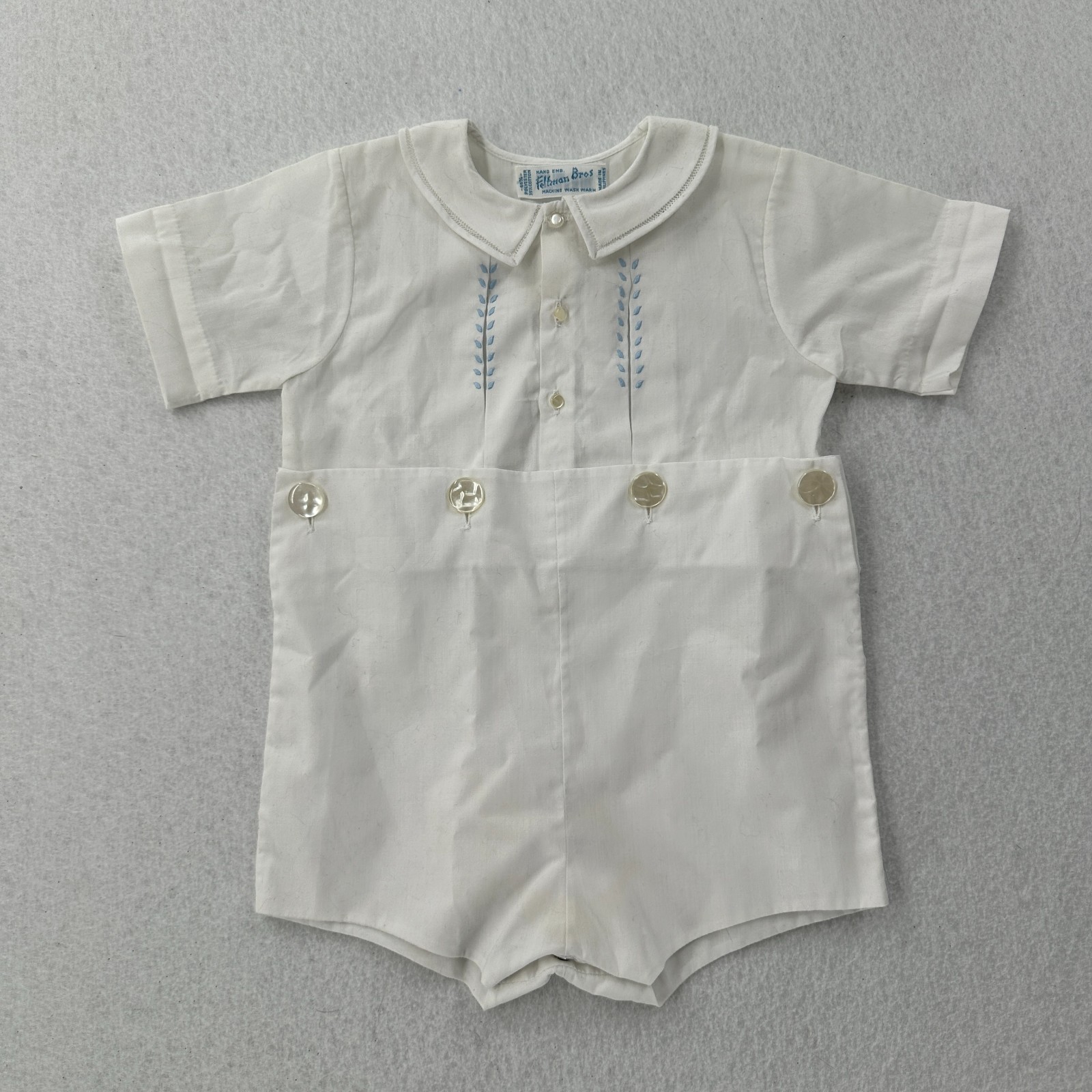 Vintage White One Piece Sailor Romper Dressup Church Christening Baby 12 mo?