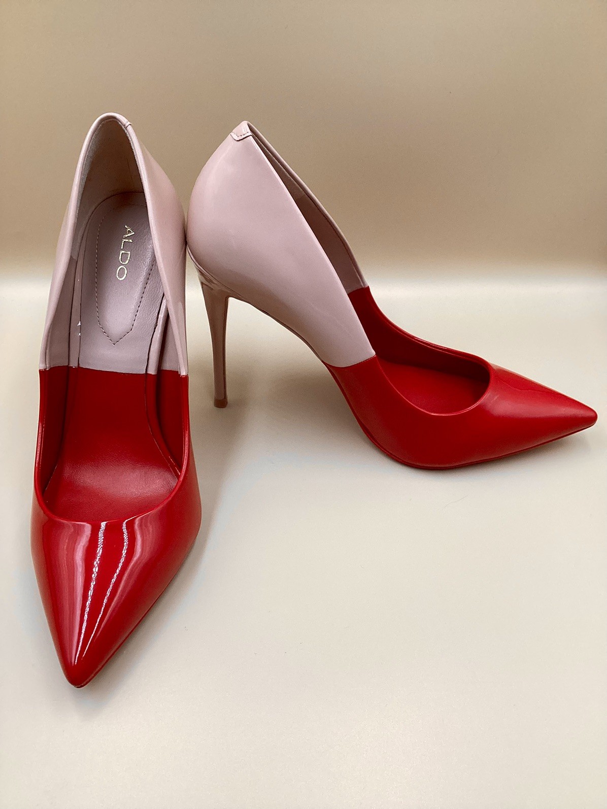 ALDO Red/ Beige Two Tone patent leather pumps Size 8.5-9 *NEW w/o box!*