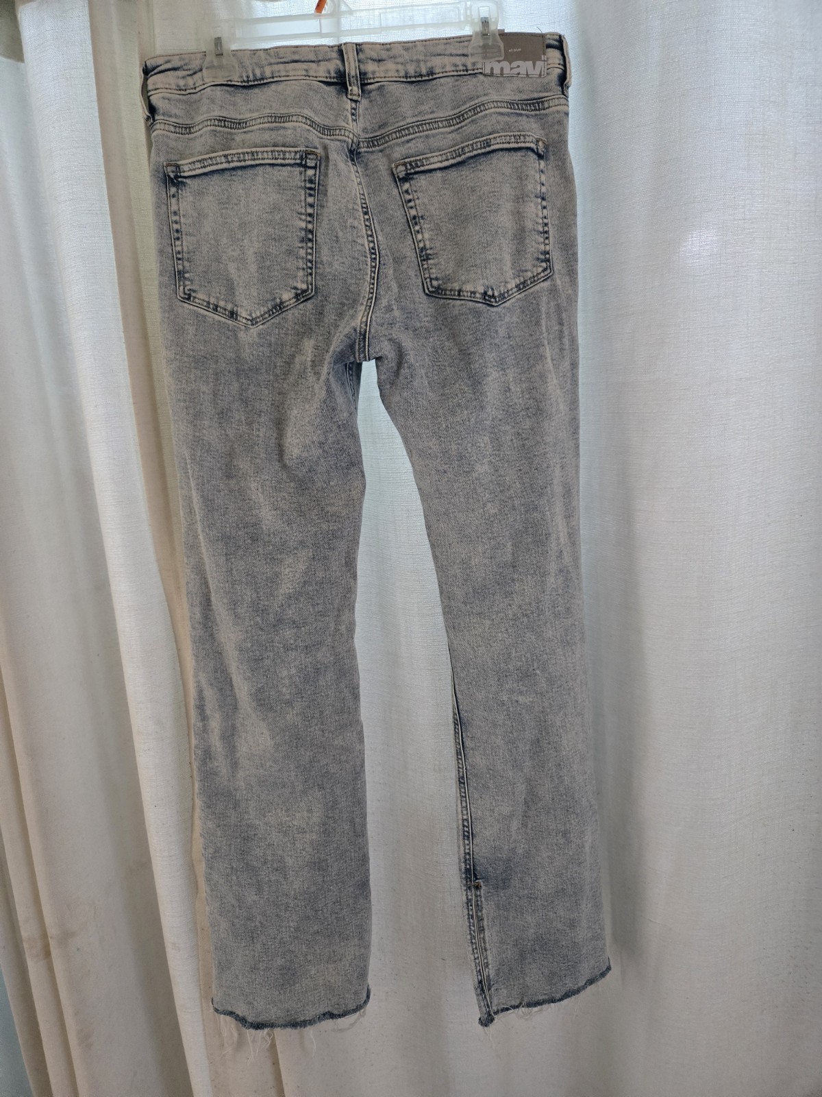 Mavi Jeans Women 31×32 Light Wash Maria Slit High Rise Flare Raw Hem Stretch