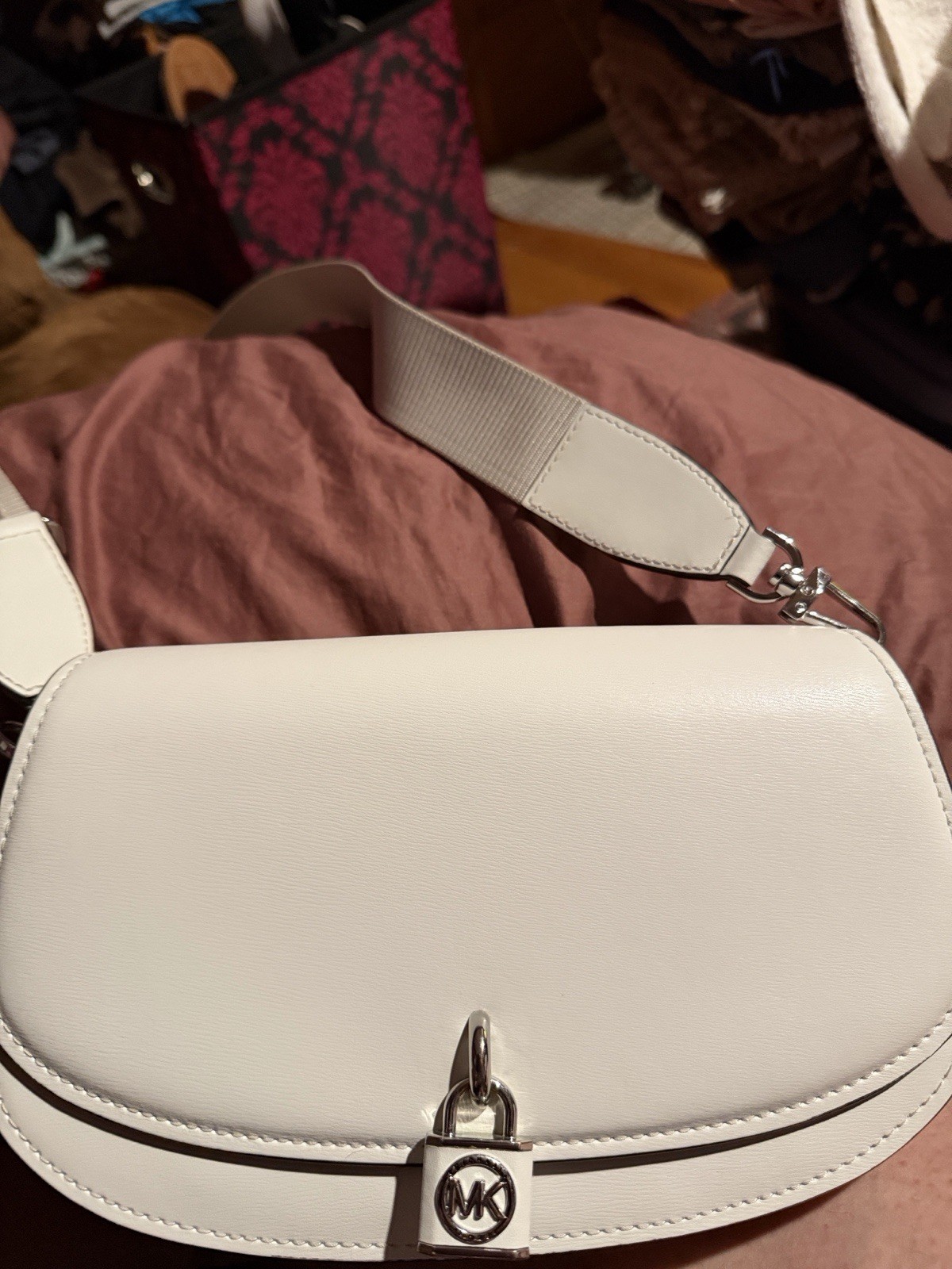 Michael Kors Women’s MILA White Crossbody OPTIC WHITE