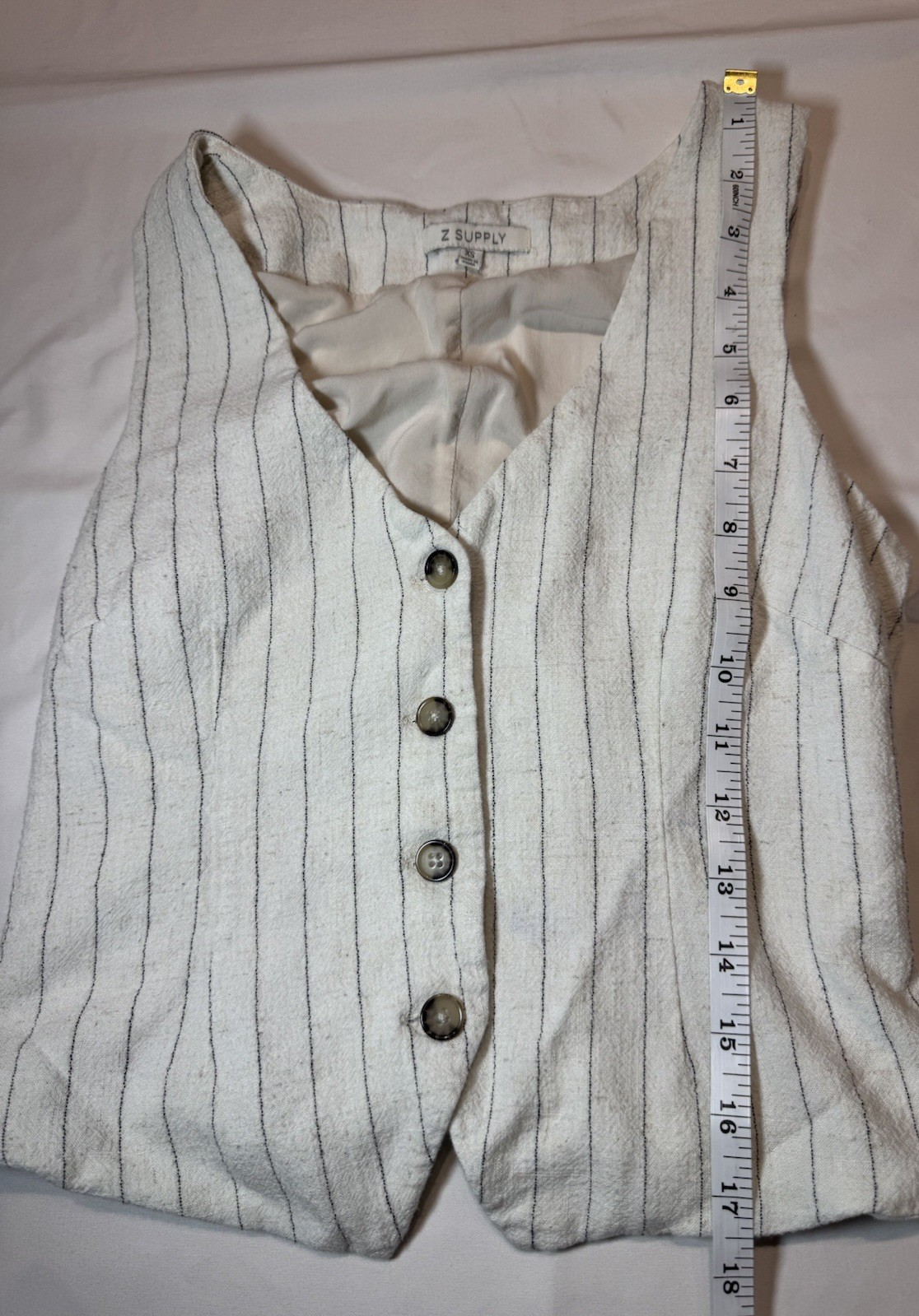 Z Supply Cortez Linen Blend Set XS Pinstripe Wide Leg Pants & Top Coastal Resort