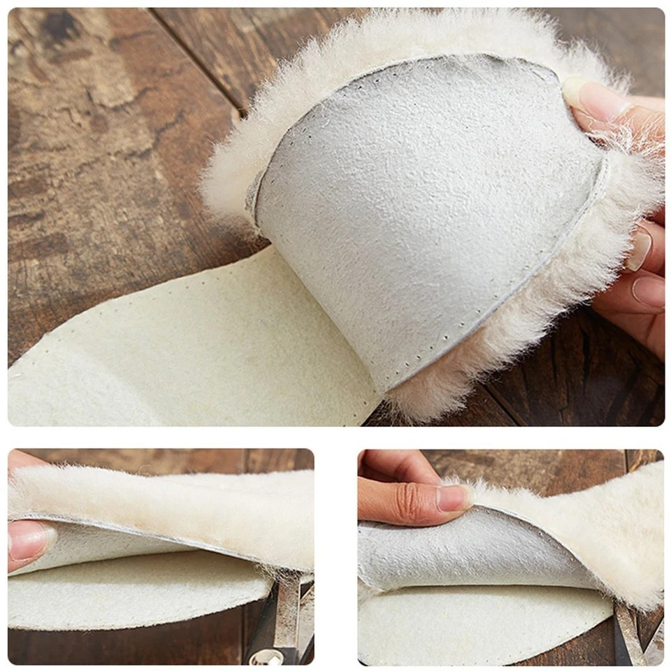 2 Pairs Sheepskin Wool Insoles Warm Soft Shoe Inserts for Men & Women US10 NEW