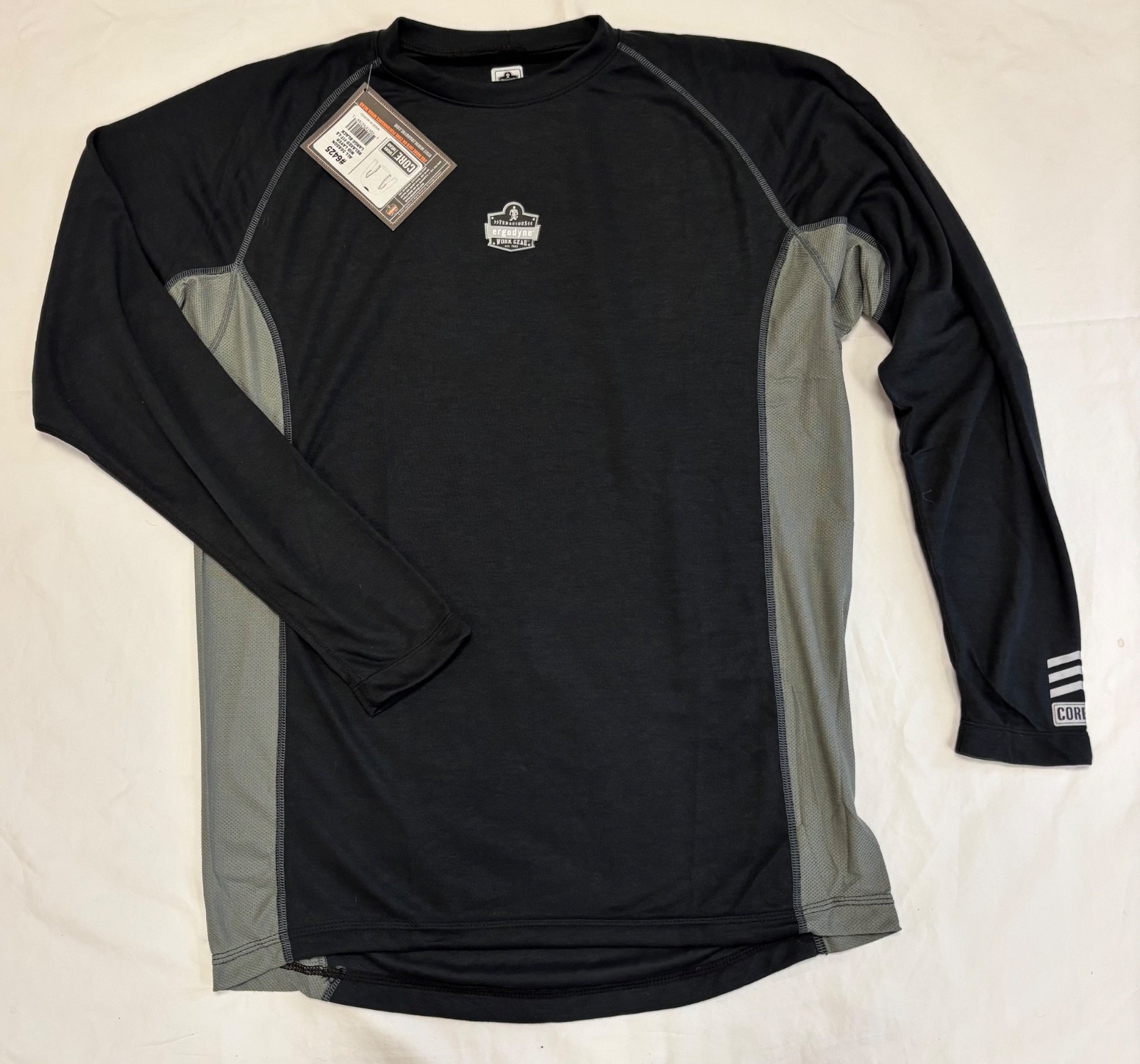 ERGODYNE TENACIOUS WORK GEAR MEN Black RELAXED LS ALL SEASON MID LAYER NWT