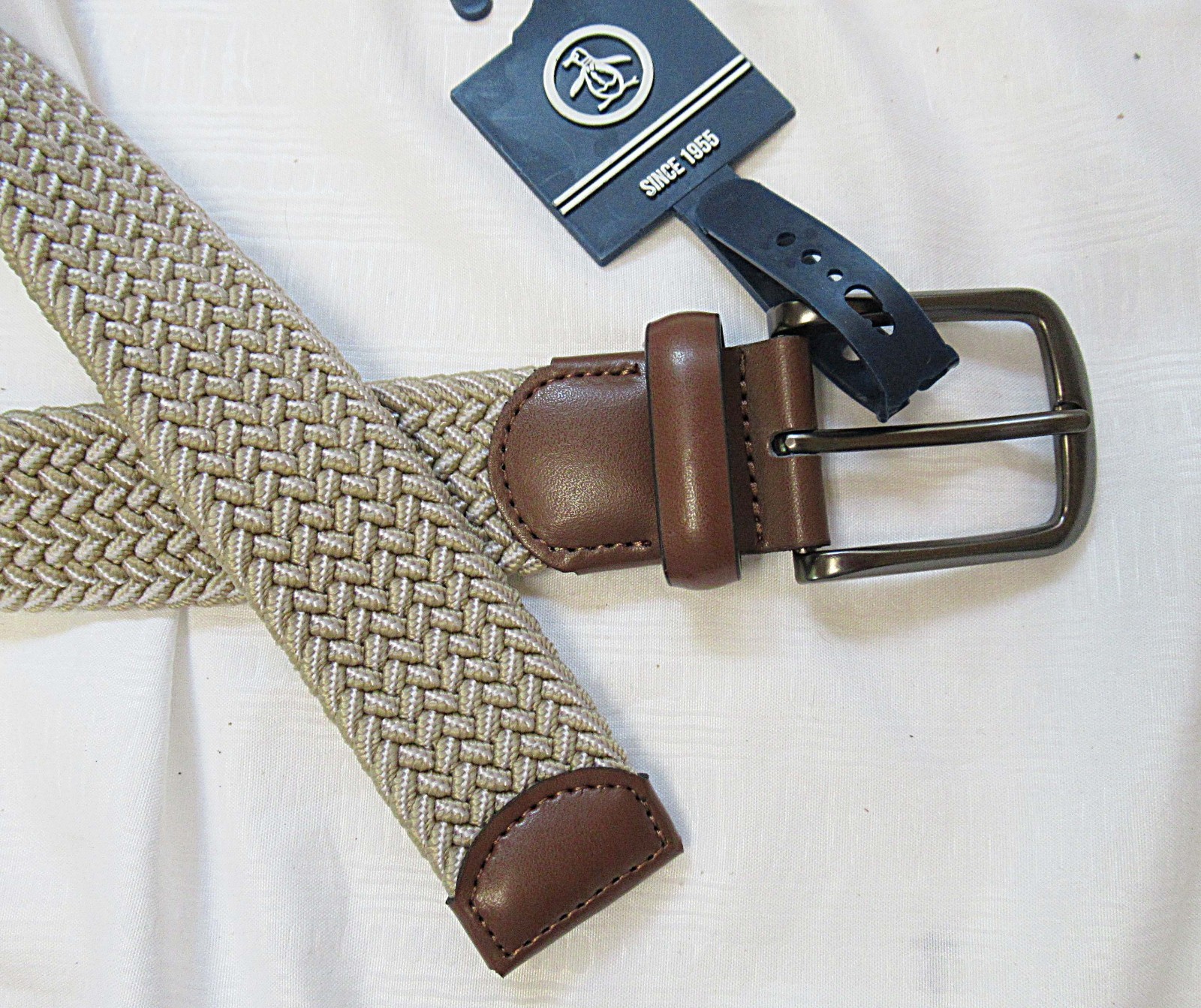 Original Penguin Elastic Fabric Woven Stretch belt Size 34-36 Fits Waist up 38″