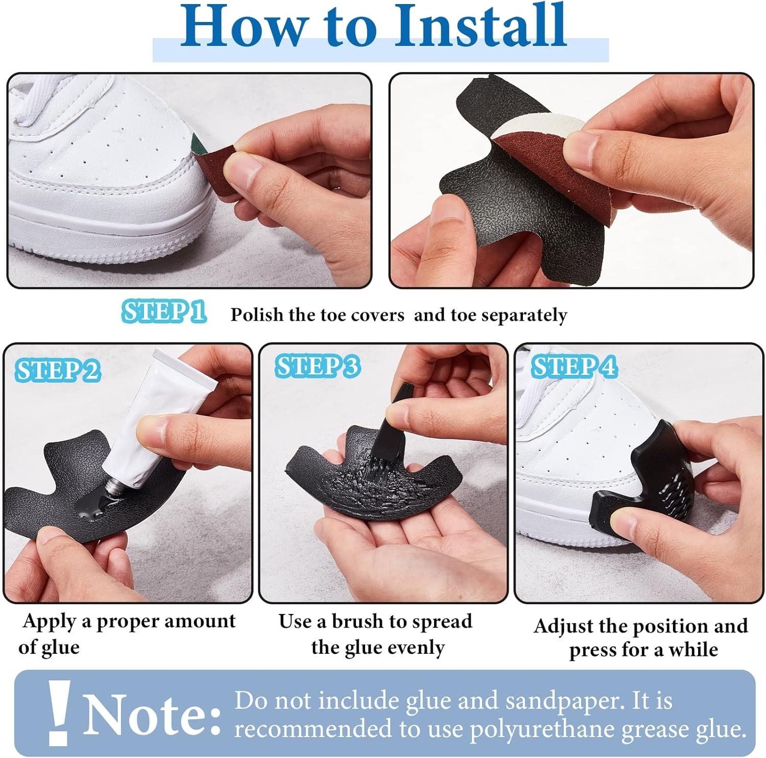 Bencailor Boot Toe Protectors Guards Work Protector Cover Black