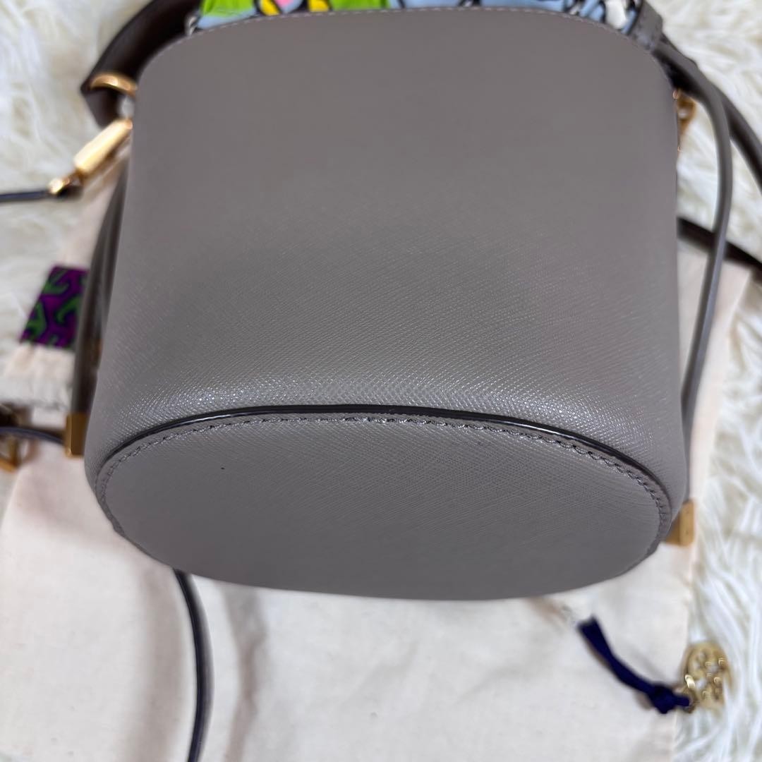 TORY BURCH Robinson Mini Bucket Bag 2way Leather Shoulder Drawstring