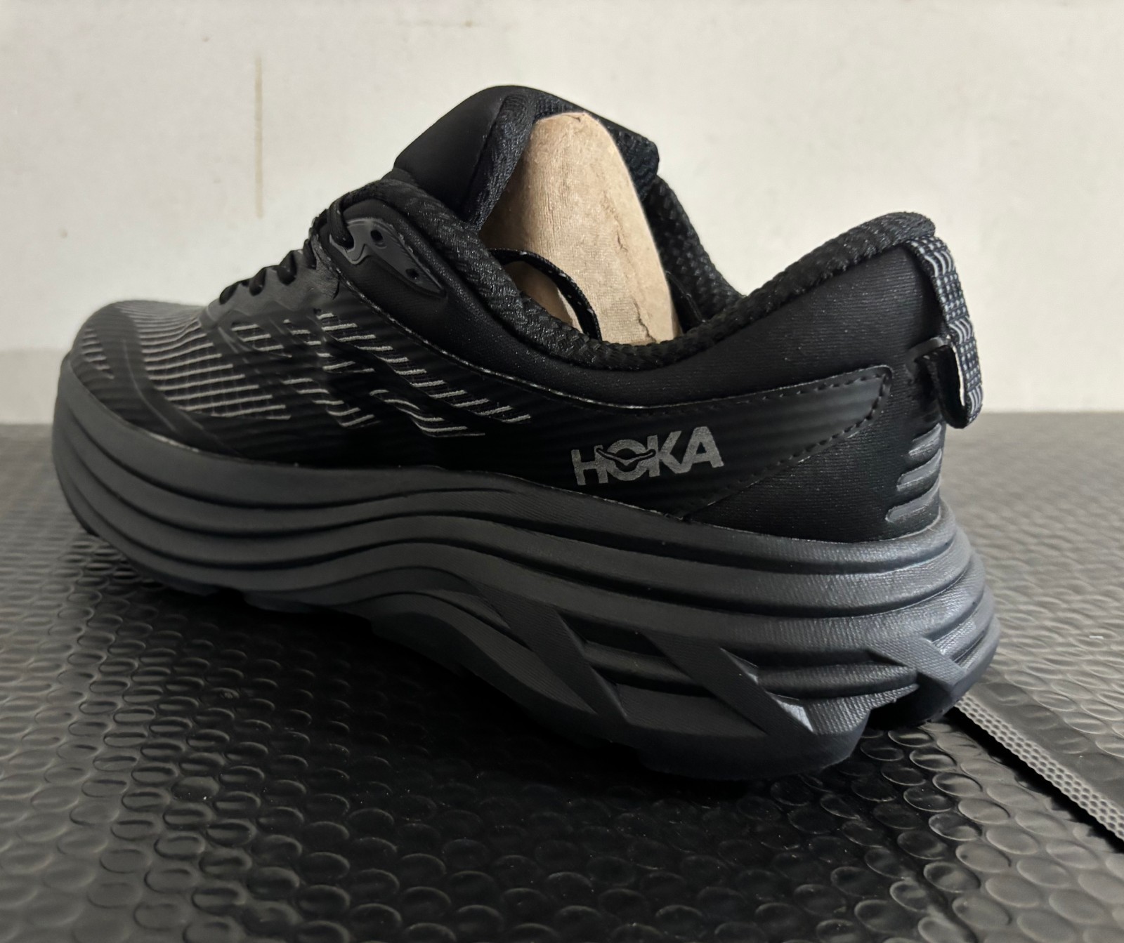 Size US 11 – Hoka Bondi 8 TS Caged Black Men Shoe 1155391-BBLC No Box