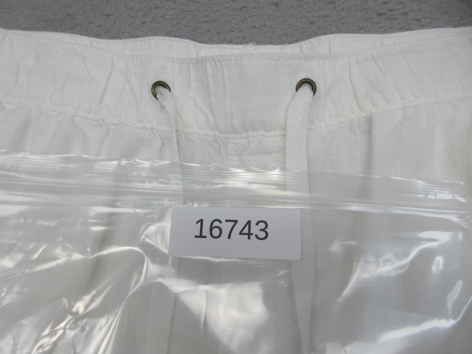 Womens L White Linen Blend Cargo Jogger Pants Drawstring Coastal Beach Utility