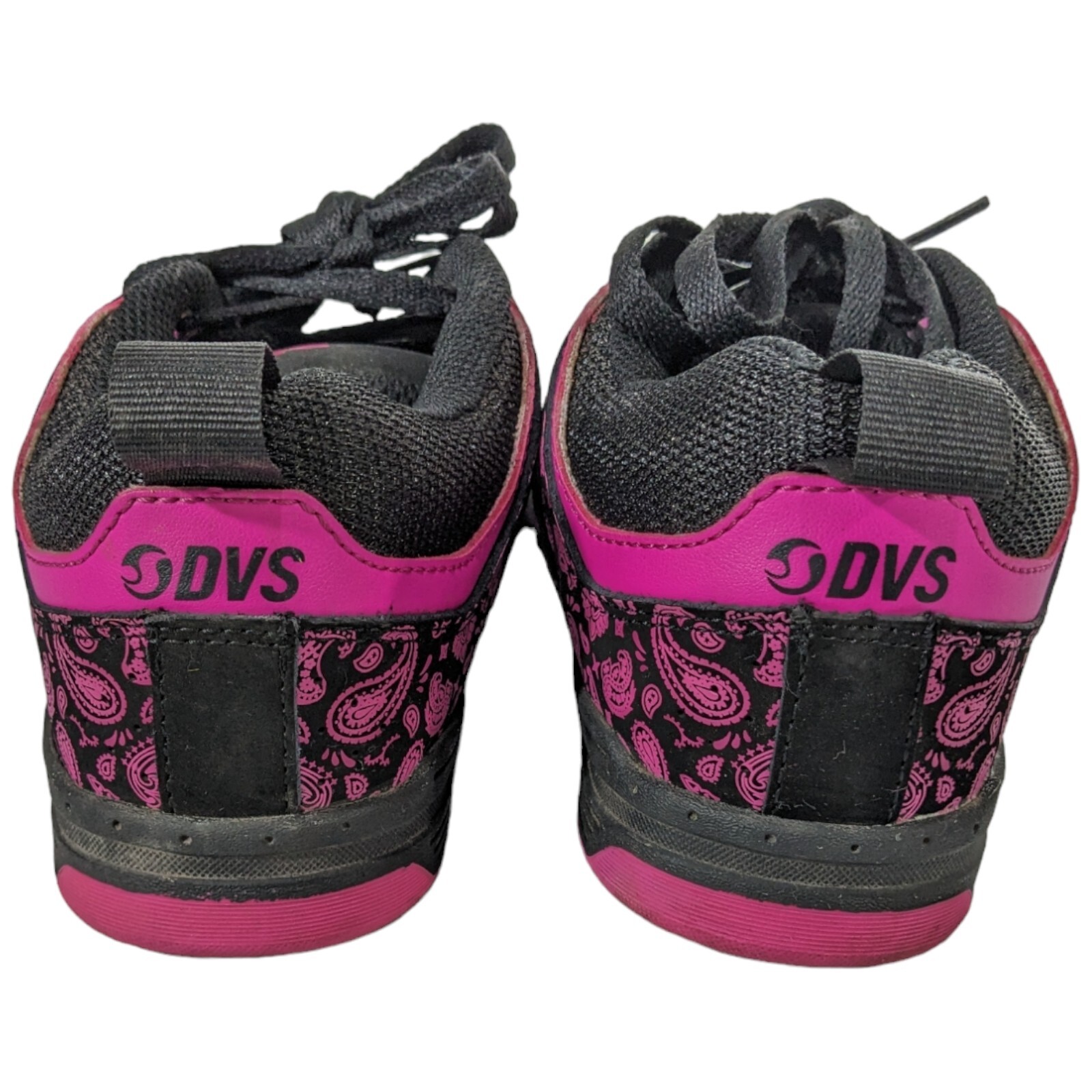 Womens Skateboarding Shoes sz 5.5 DVS Gambol Black Pink Low Top Sneaker Paisley