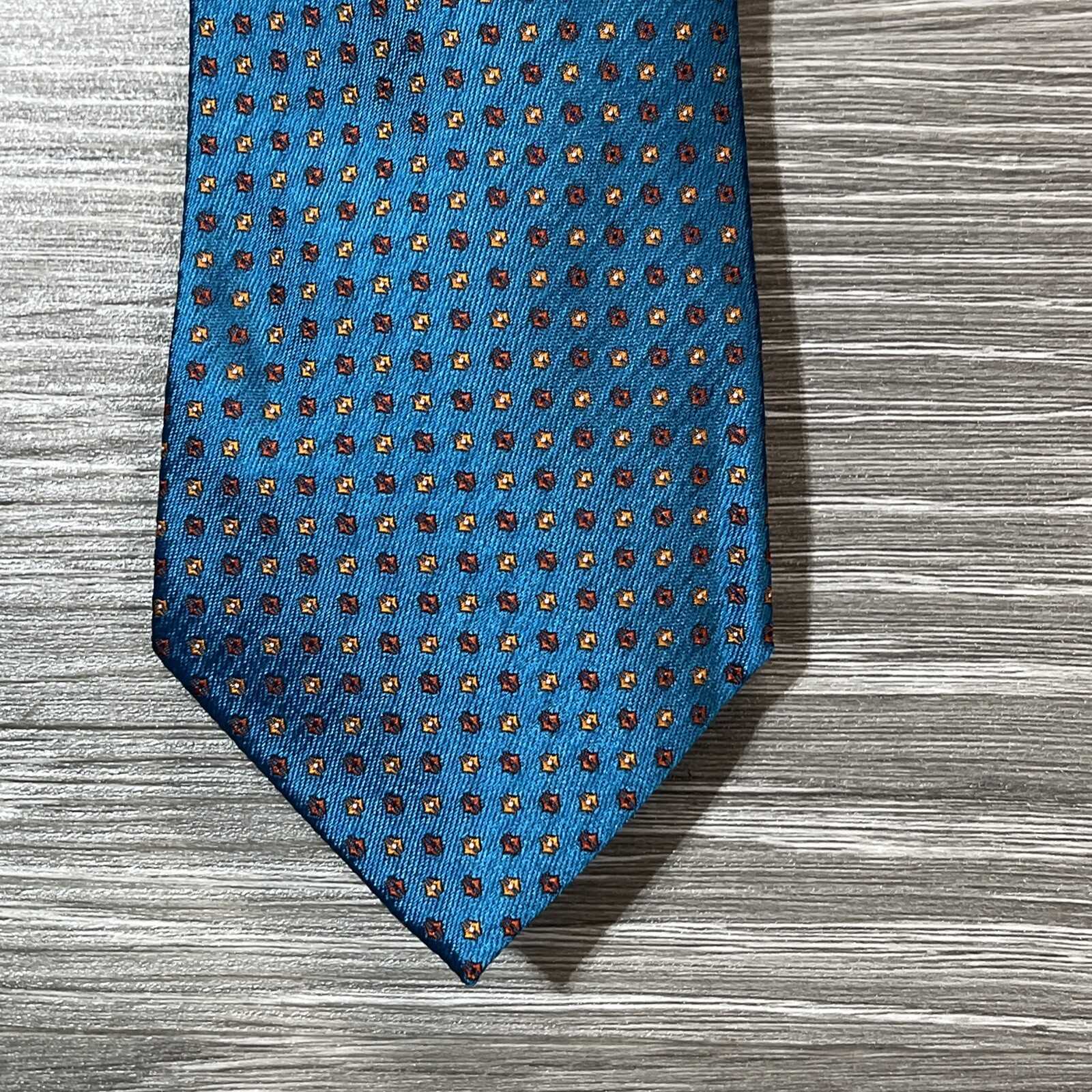 Tom James Corporate Image Tie Mens Hand Made Modern 3” Teal Blue Silk Necktie