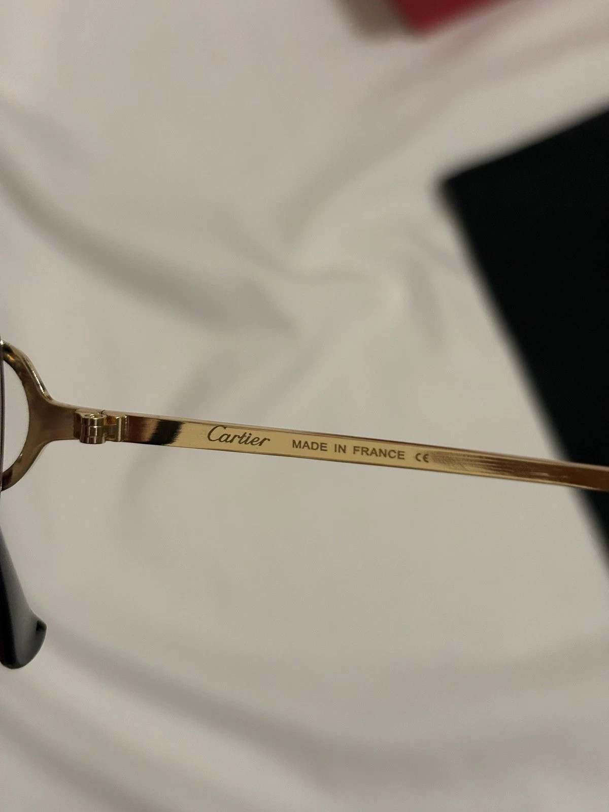 Cartier Big C Diamond Cut Frameless Pink/Grey Lens Gold Frame