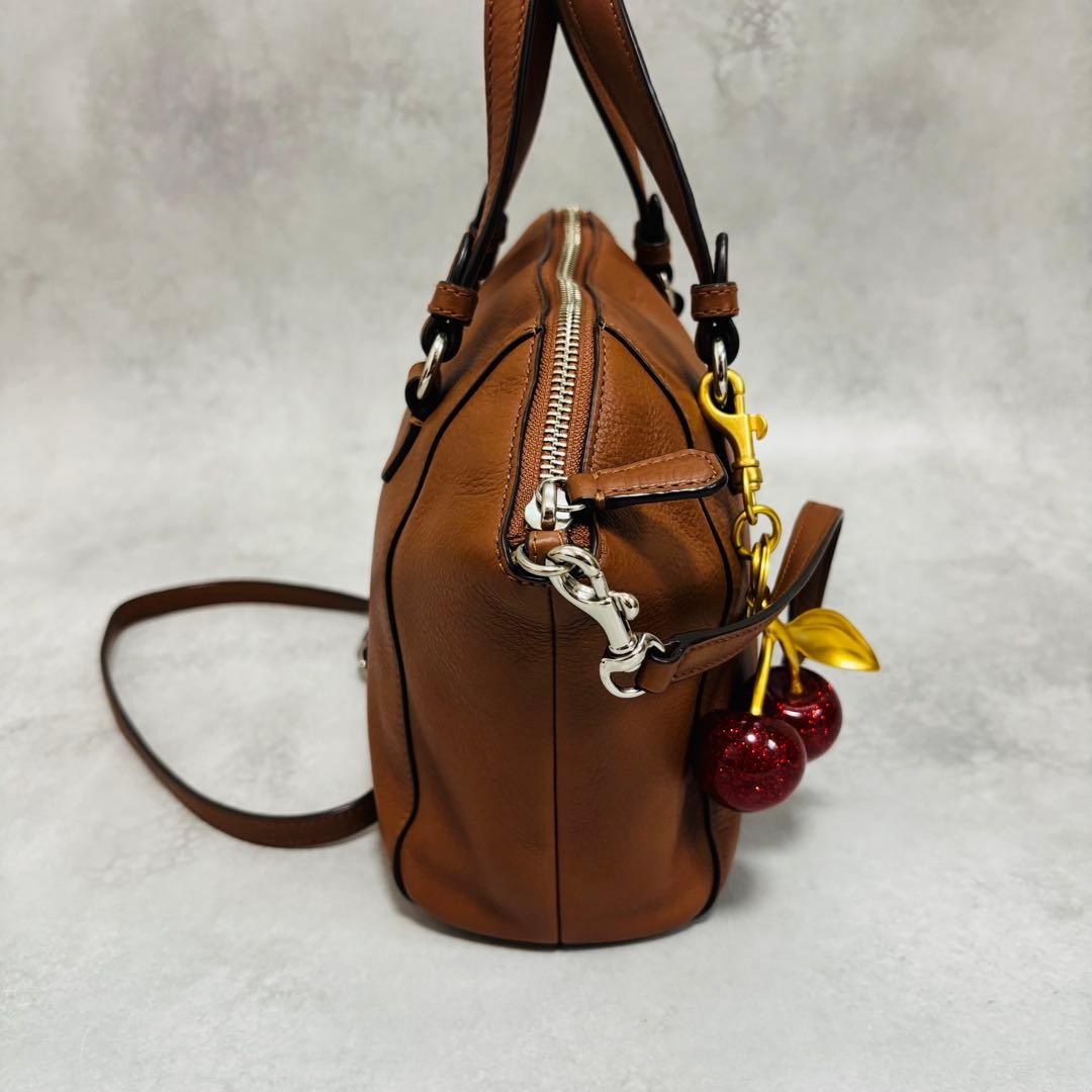 COACH F30281 2WAY Leather Handbag Brown 4a