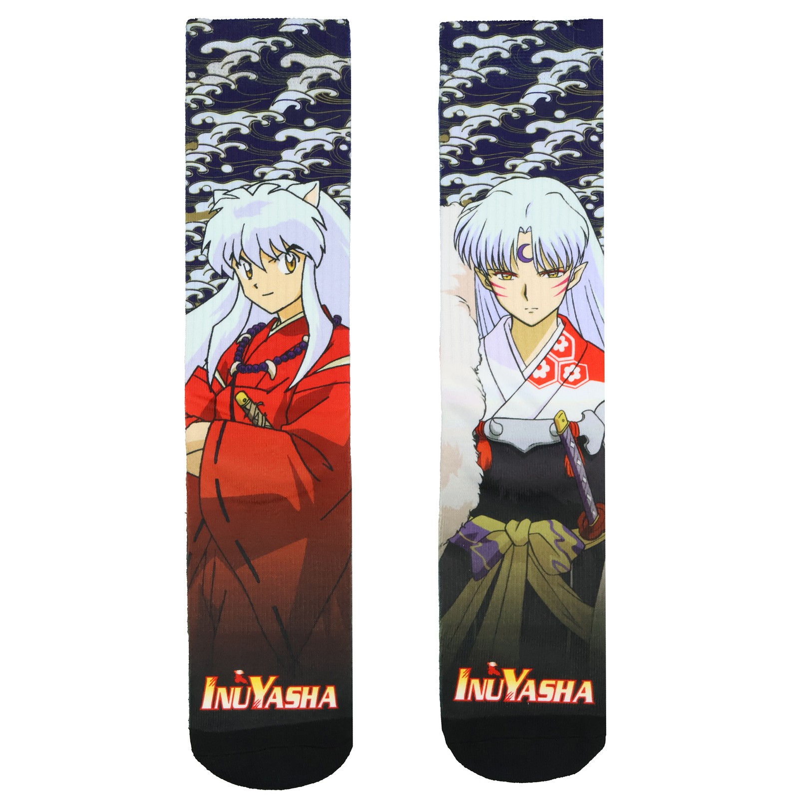 InuYasha Men’s Sesshomaru & Inuyasha Sublimation Crew Socks 1 Pair (10-13)