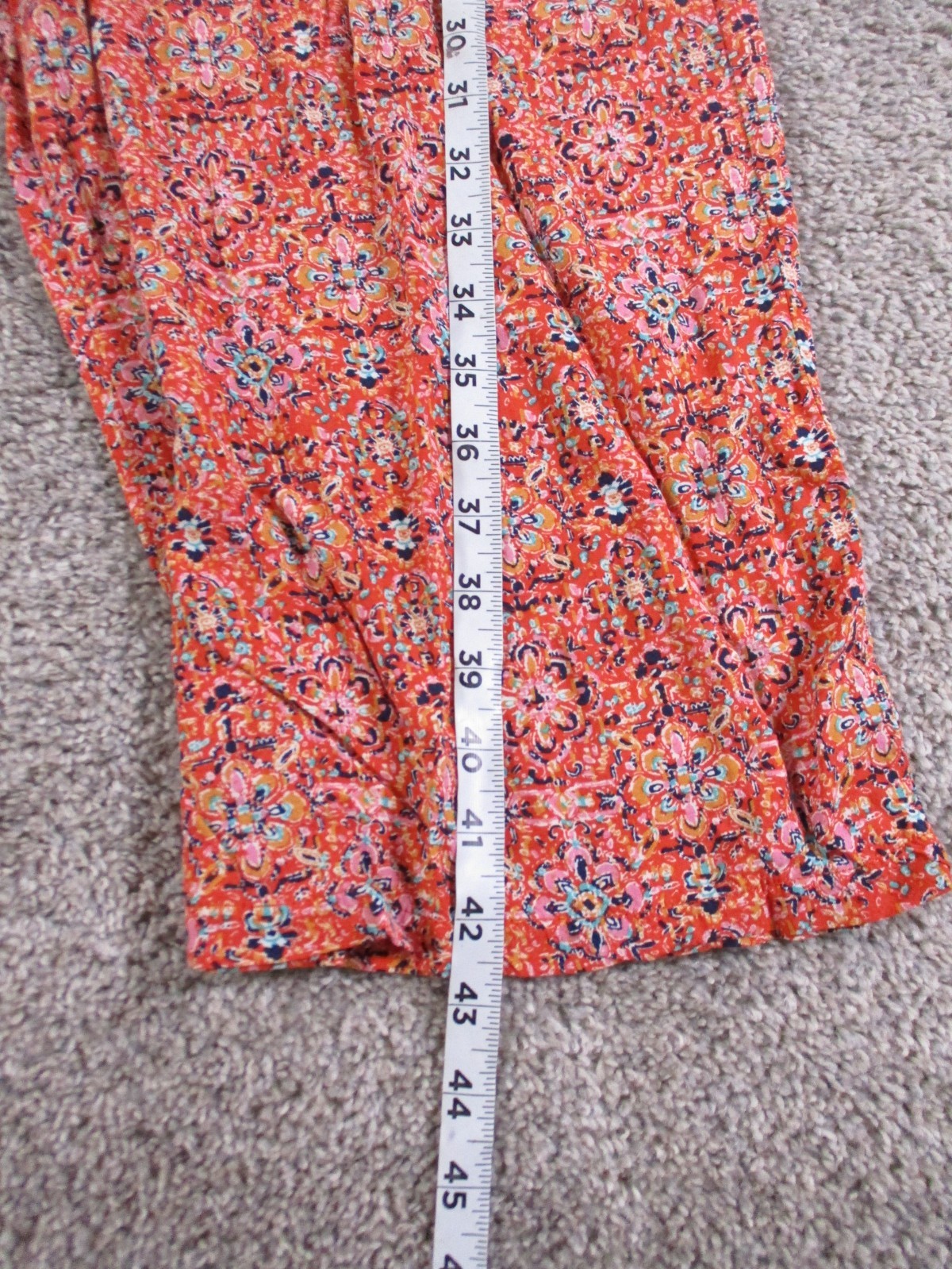 A.U.W. Small Womens Jumpsuit Wide Leg Red Floral Rayon Lined