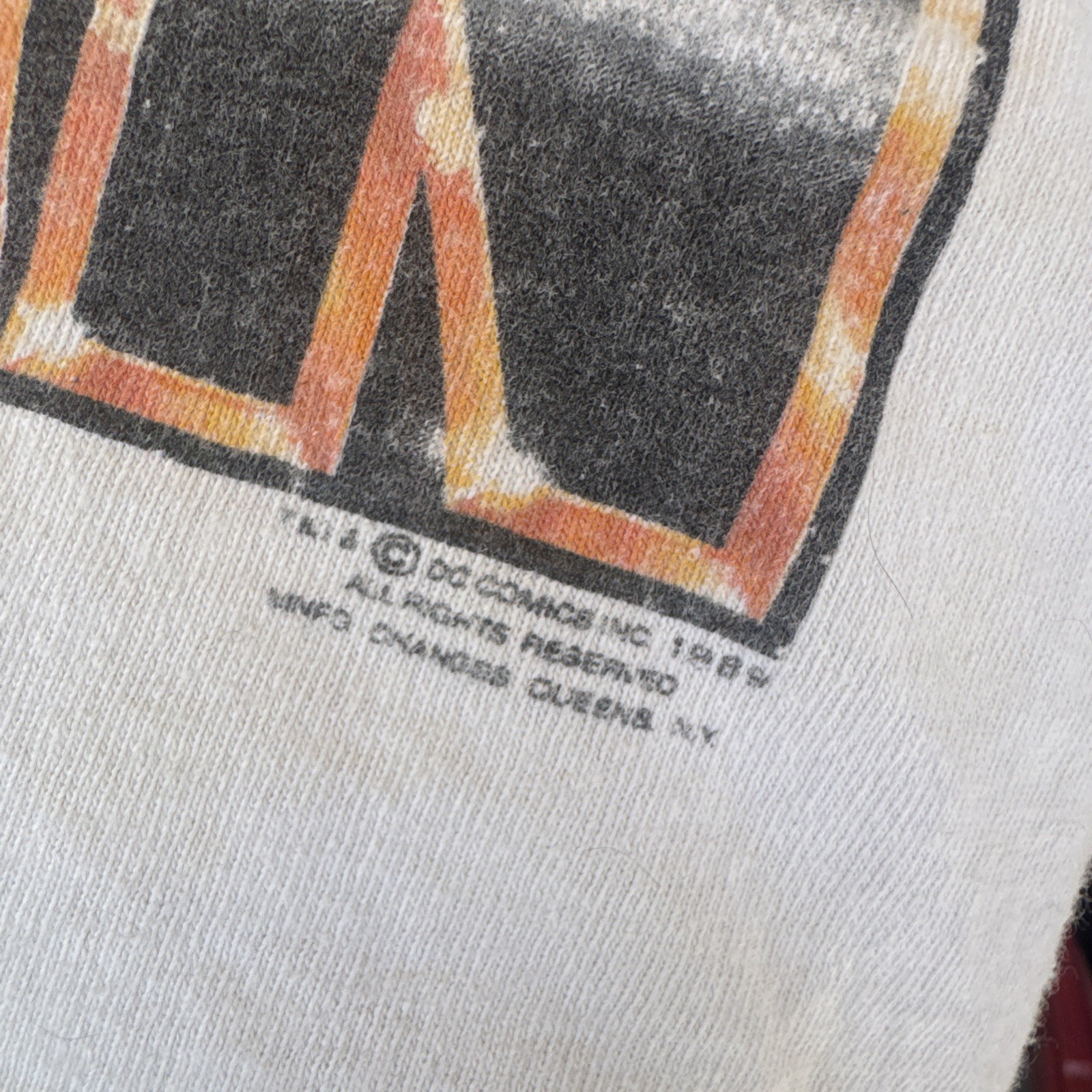 Vintage 80`s BATMAN Movie T Shirt 1989 Fruit Of The Loom Tag Size XL Made in USA