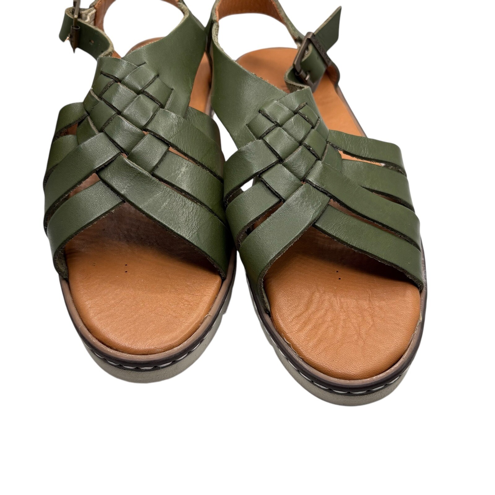 NWT Bearpaw Leah Huaraches Size 6 Slingback Hunter Green
