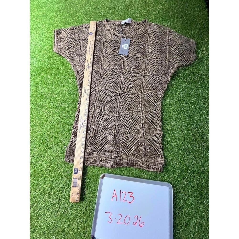 Pretty Angel Tunic Sweater Womens Small Medium Brown Knit Dolman Batwing Sleeve