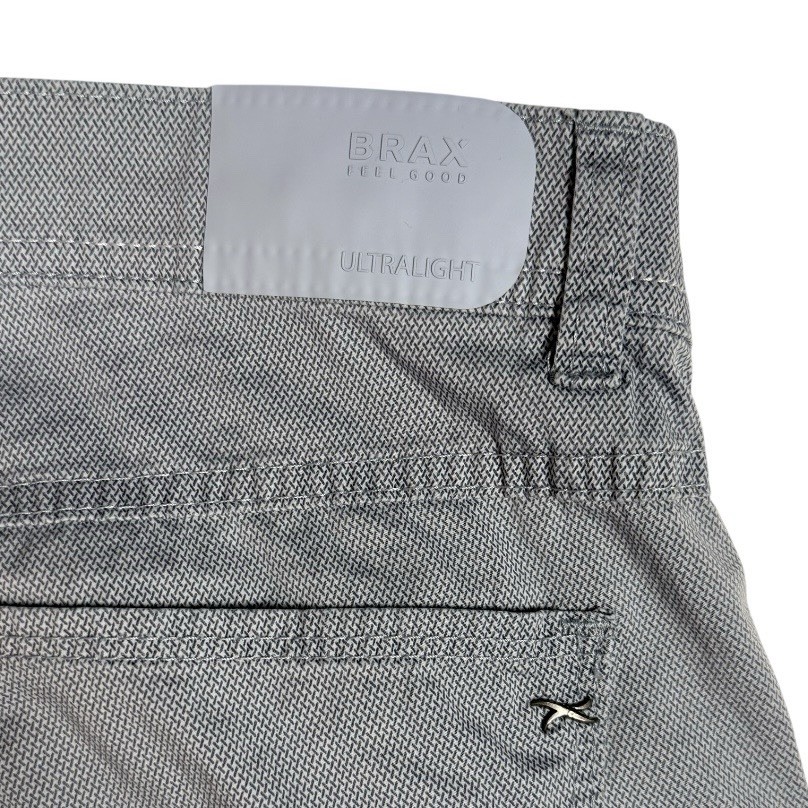 BRAX Cooper Ultralight Men’s Pants Gray Micro Print Stretch 31×32 EU 46