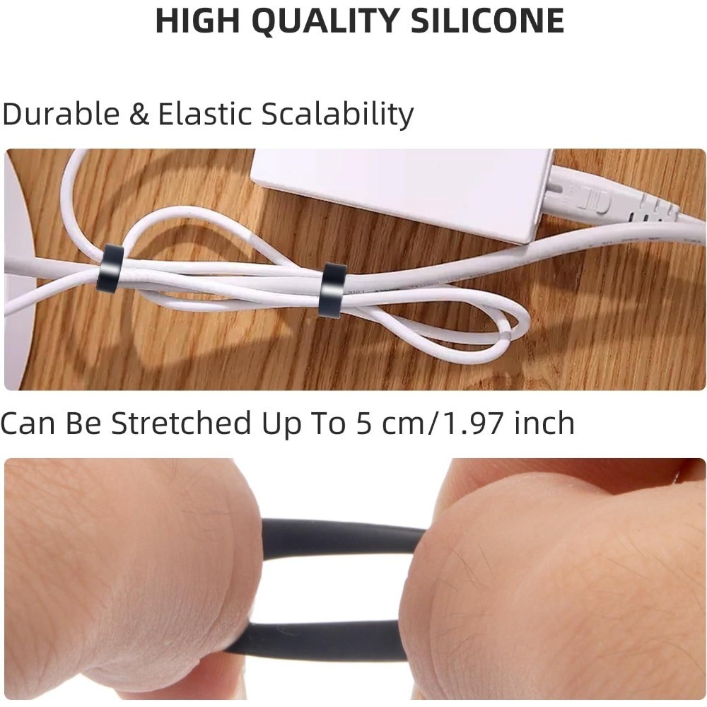 Silicone Rubber Bands 100 PCS Small Black Elastic Bands Heavy Duty Non Slip