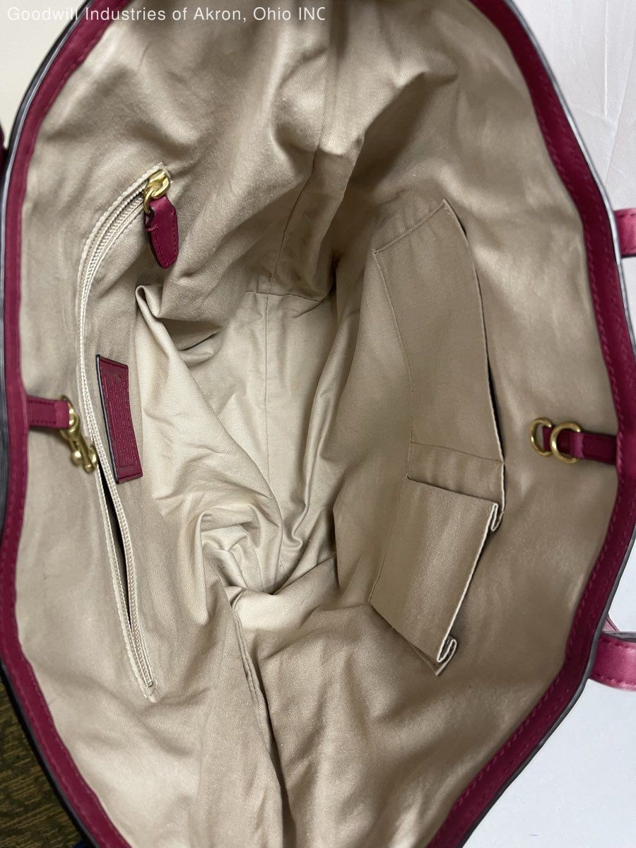 Coach Red Burgundy Leather Madison Phoebe Tote Bag Gold Hardware 26461 COA
