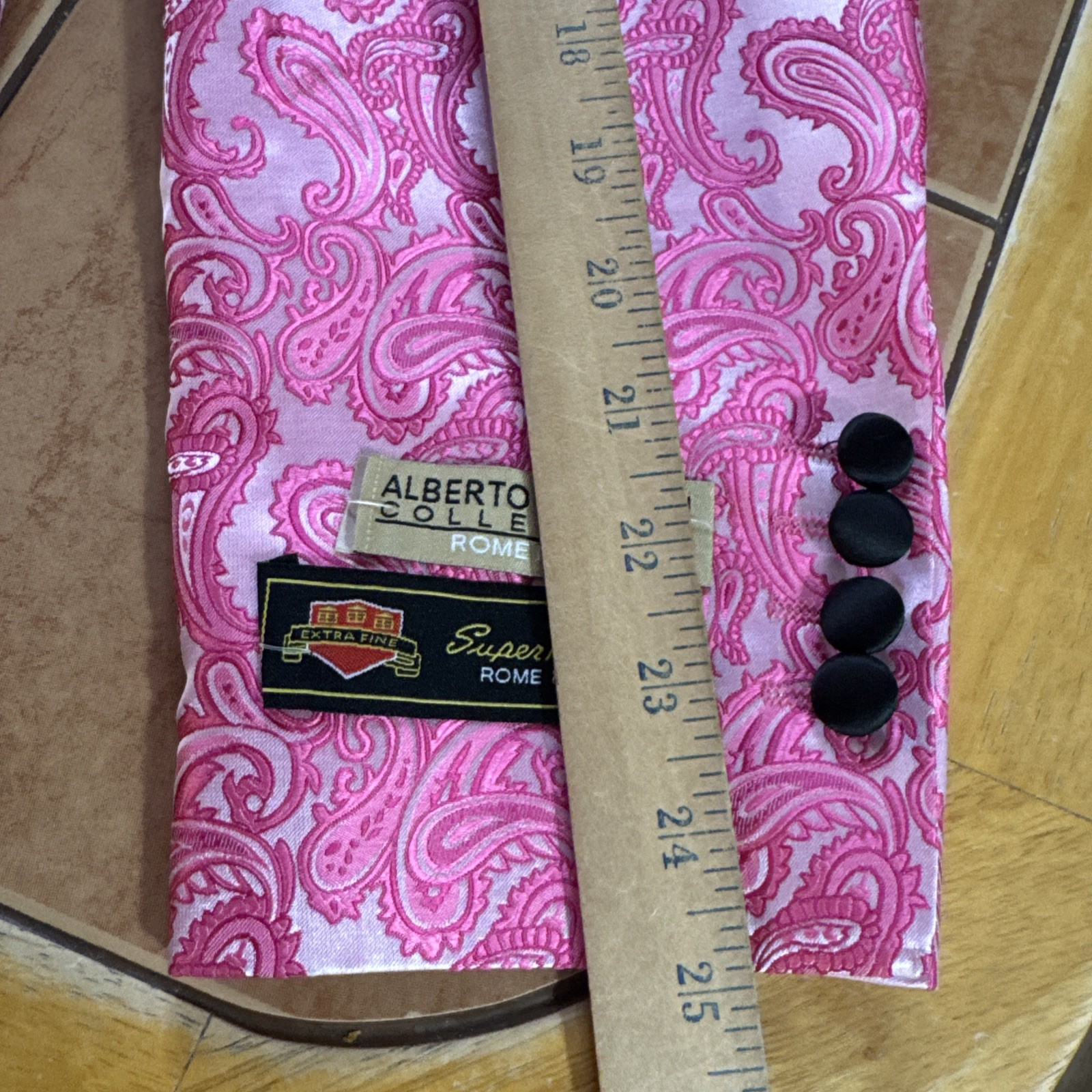 NEW Alberto Nardoni Pink Paisley Tuxedo Jacket Sz Prom Wedding Blazer NWT