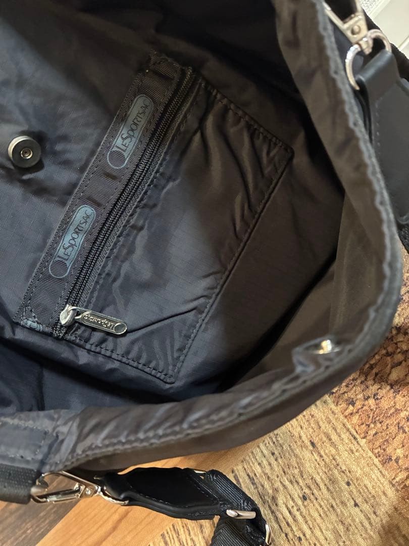 LeSportsac Shoulder Bag Three Zip Black Many storage options