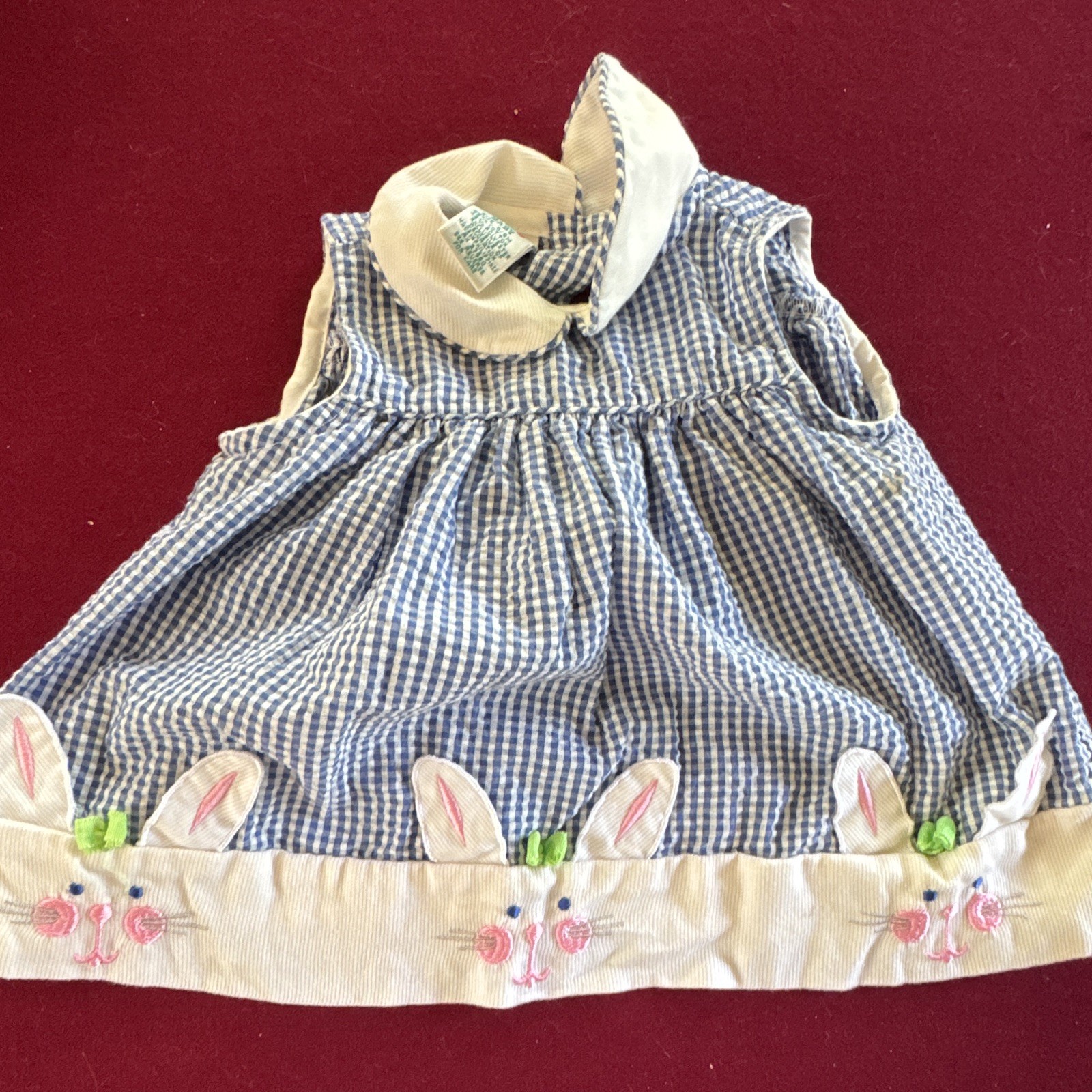 Mixed Brands 3pc Girls 6-9M Dress Set + Floral Romper Gingham Bunny Long Sleeve