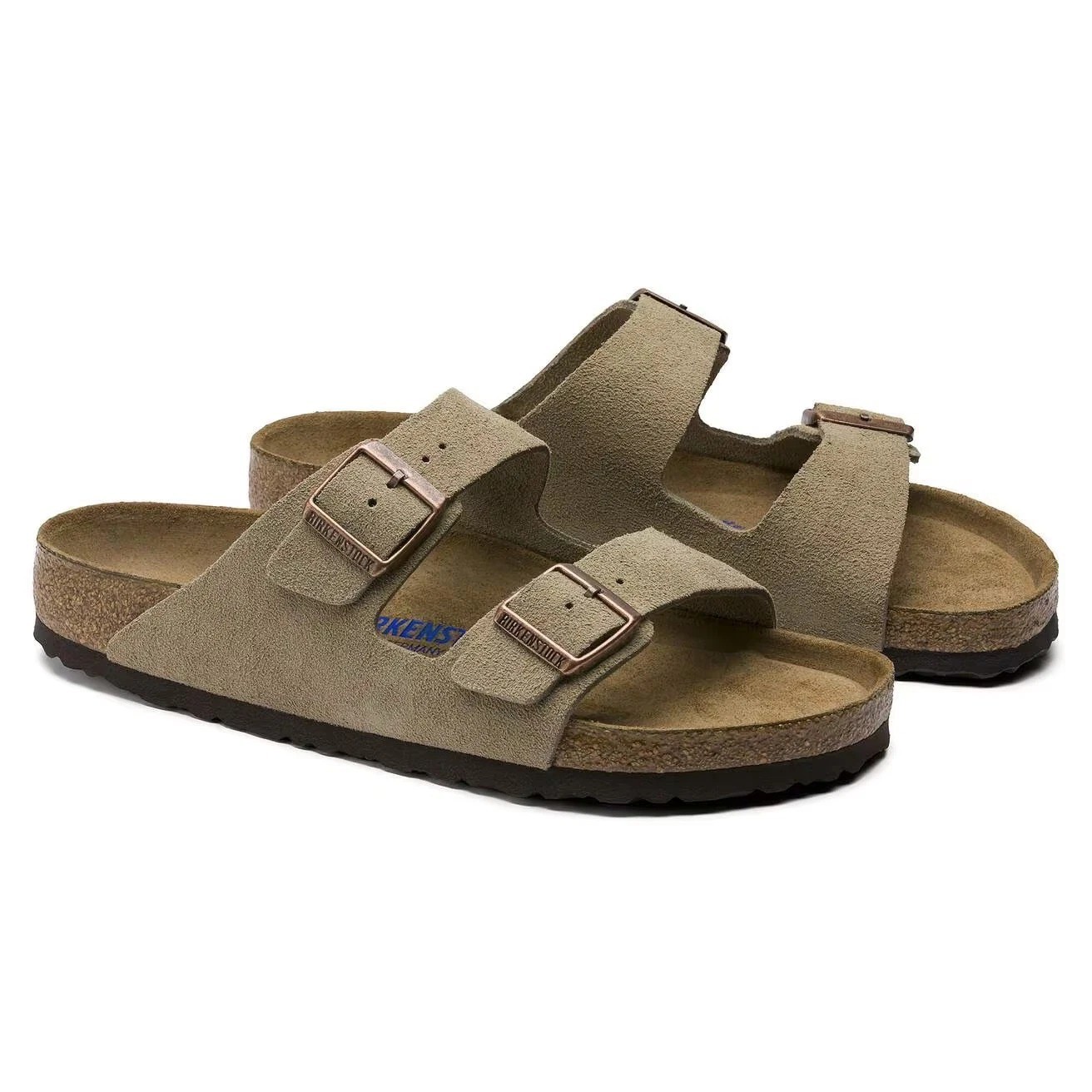 Birkenstock Arizona Soft Footbed Suede Leather Sandals Taupe Black Mocha Mink