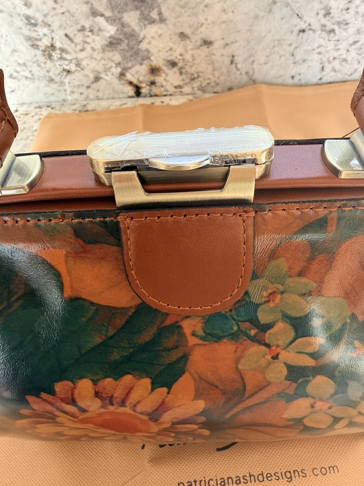 NWT Patricia Nash Gracchi Leather MULTICOLOR Satchel Crossbody Bag with strap