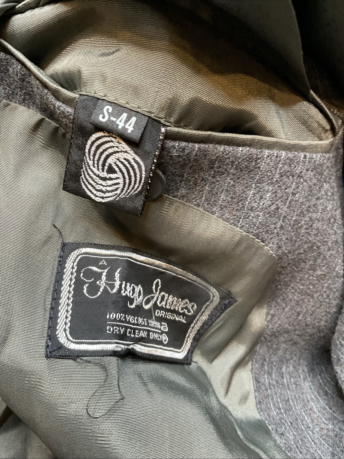 Selfridges Blazer Hugo James Size 44 S Gray Pinstriped Wool Made In England