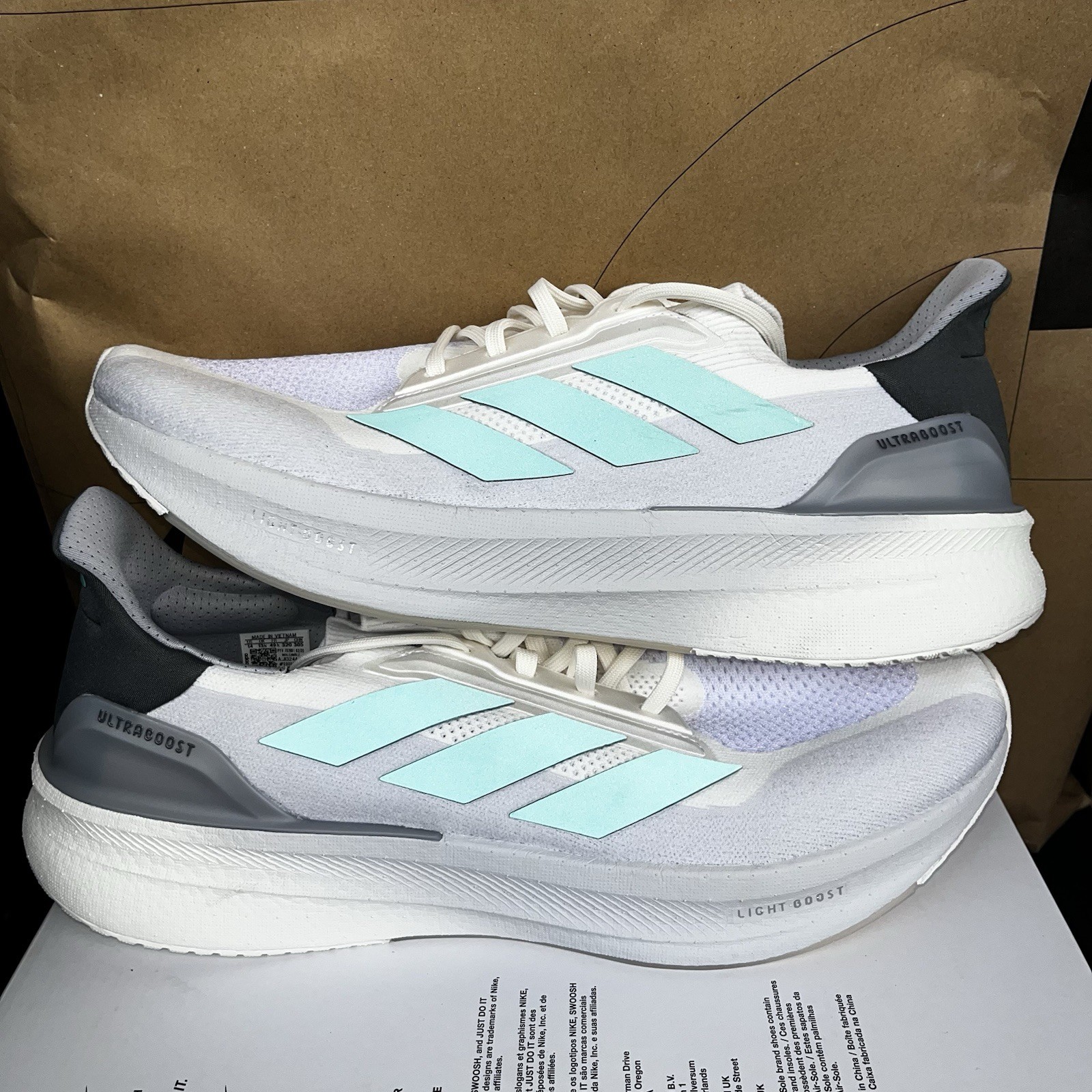 NEW adidas Ultraboost 5X NBY White Teal Dash Grey NBY J13244 Mens Size 14