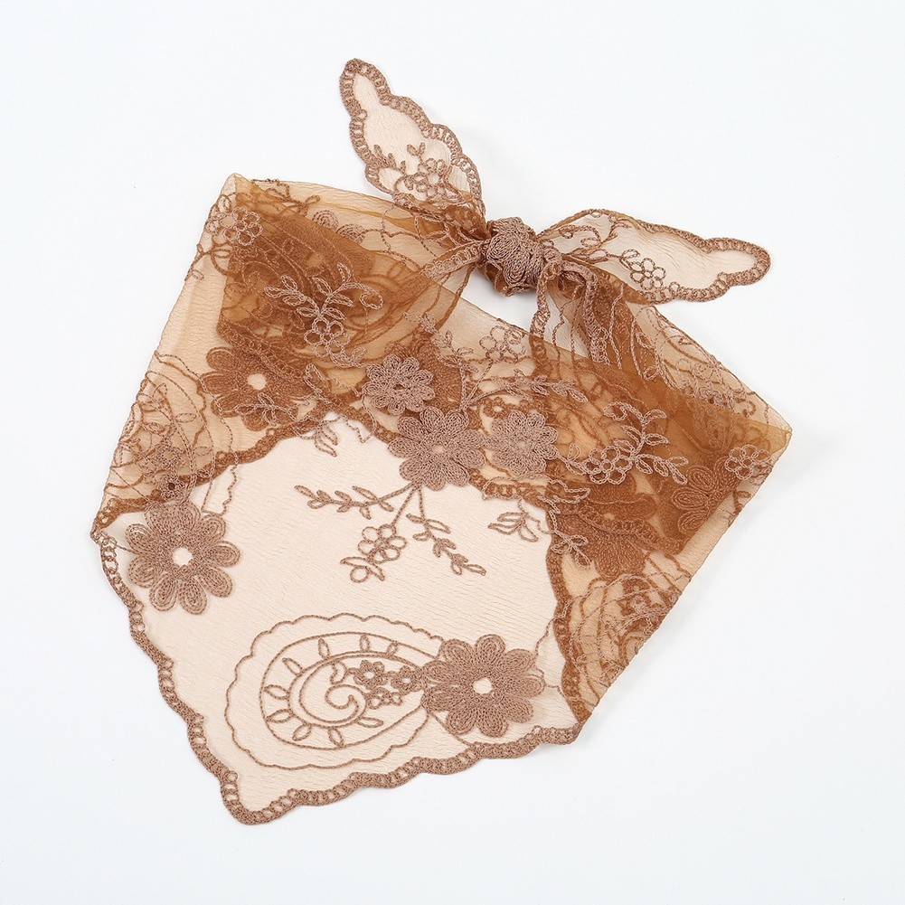 Triangle Lace Embroidered Scarf Shawl Headscarf for Year Round Fashion Use