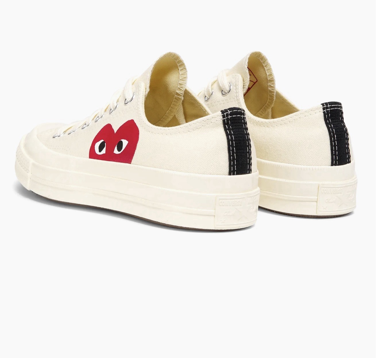 $150 Converse Comme des Garçons Play x Chuck 70 Low Multi Heart Red M-8.5,W-10.5