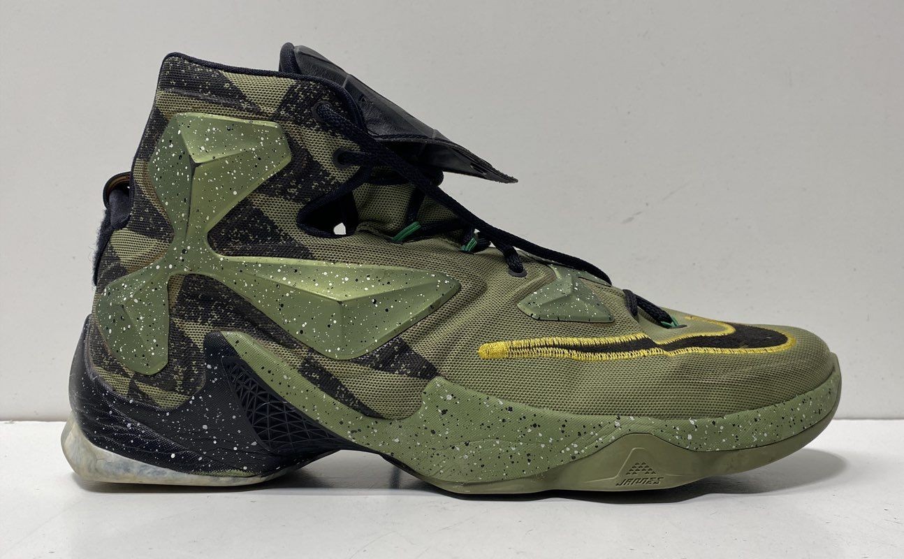 Nike LeBron 13 XIII Commander Basketball Shoes Olive Green Size 14