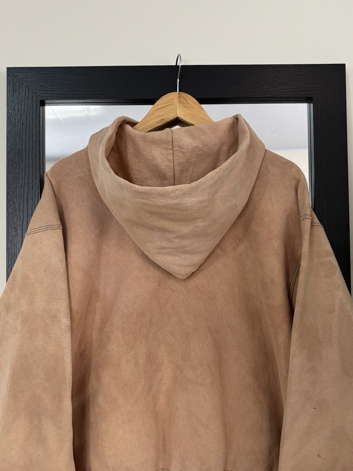 Vintage Champion Reverse Weave Hoodie Mens XL Beige 90S Pullover Sweatshirt USA