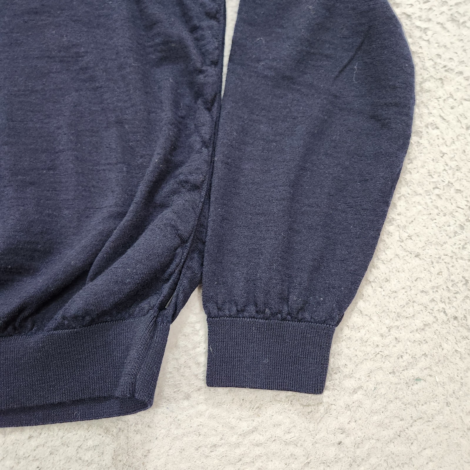 Hugo Boss Sweater Mens Large Blue Musso Turtle Neck Virgin Wool Yarn Fits Medium